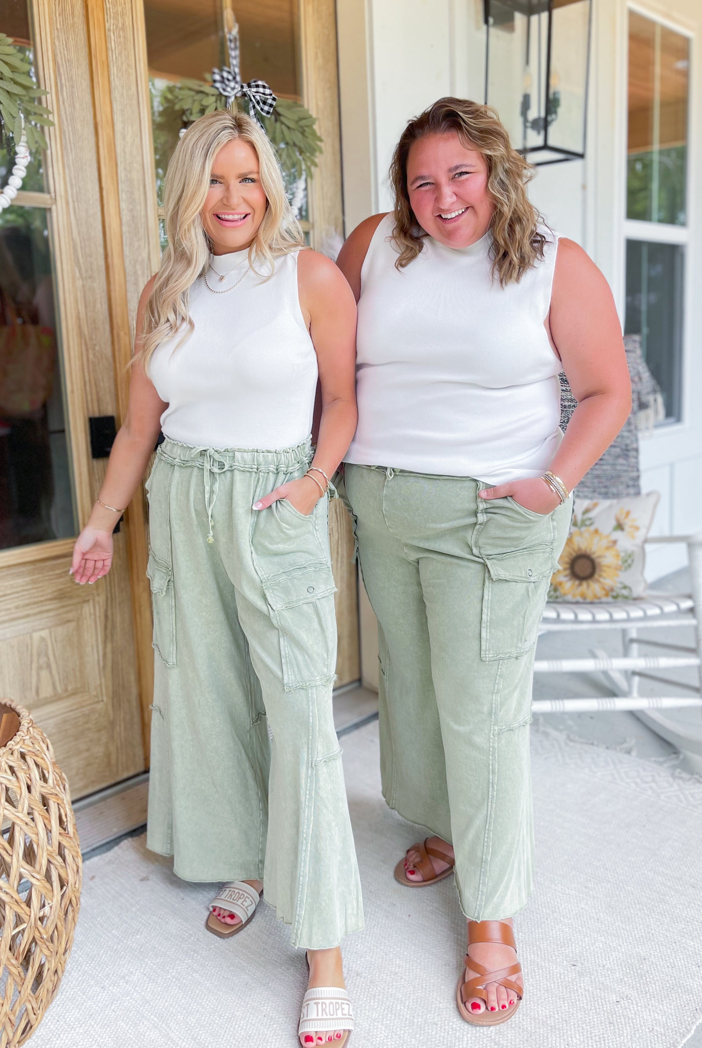 Mateo Mineral Washed Wide Leg Cargo Pants - Be You Boutique