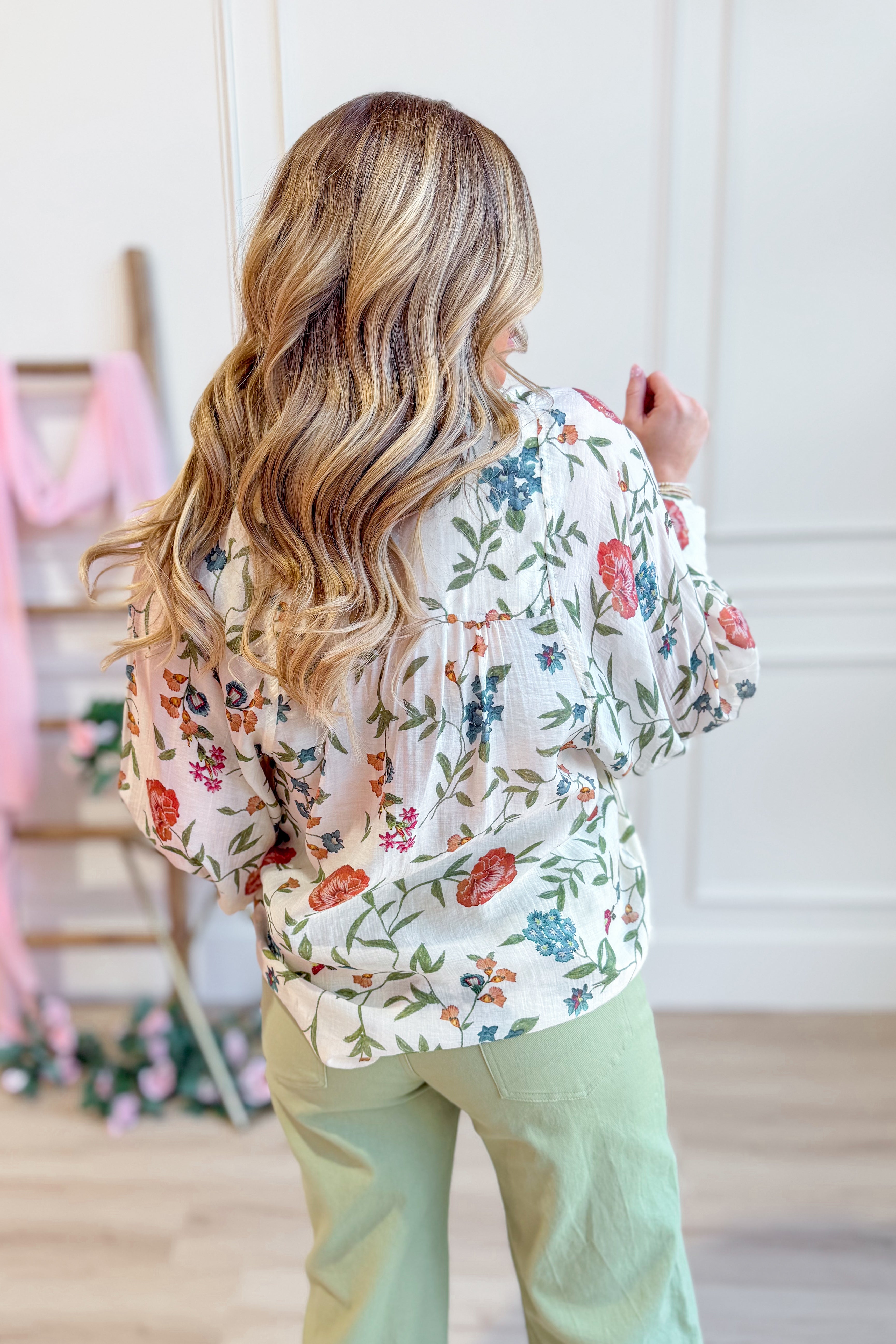 Katy Floral Button Closure Top - Be You Boutique