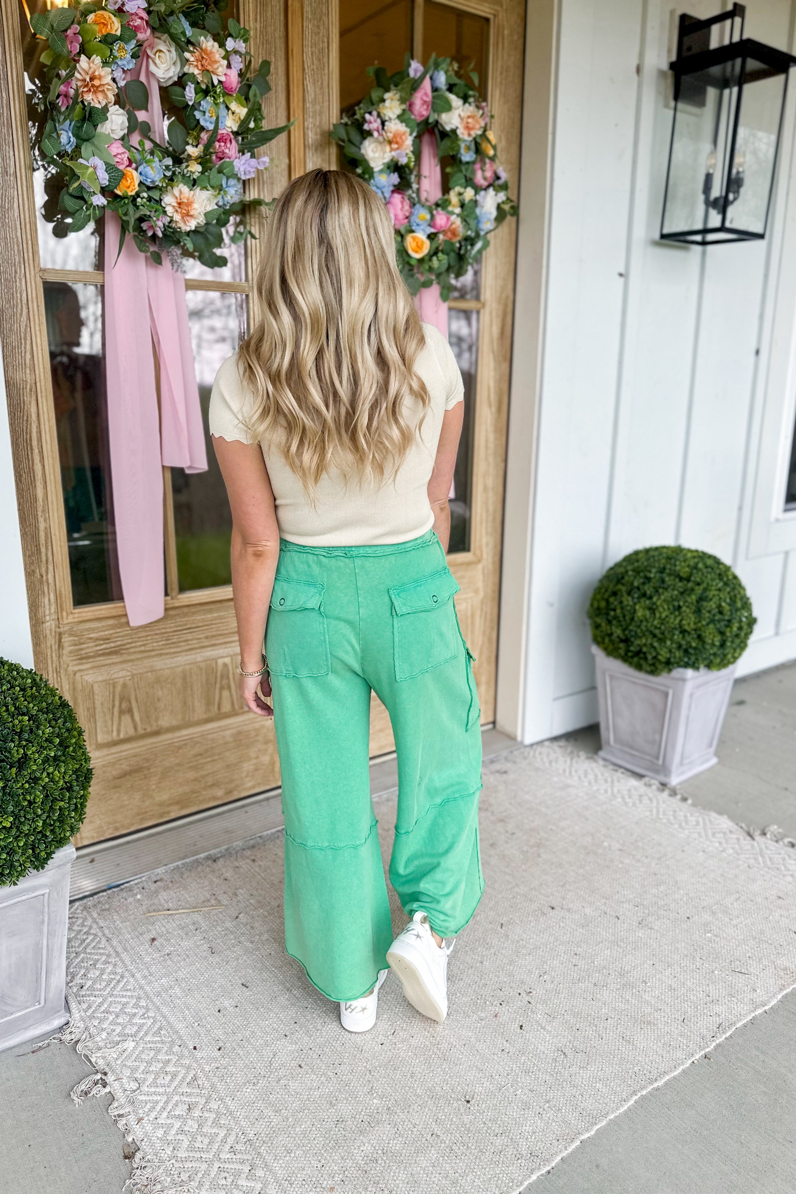 Mateo Mineral Washed Wide Leg Cargo Pants - Be You Boutique