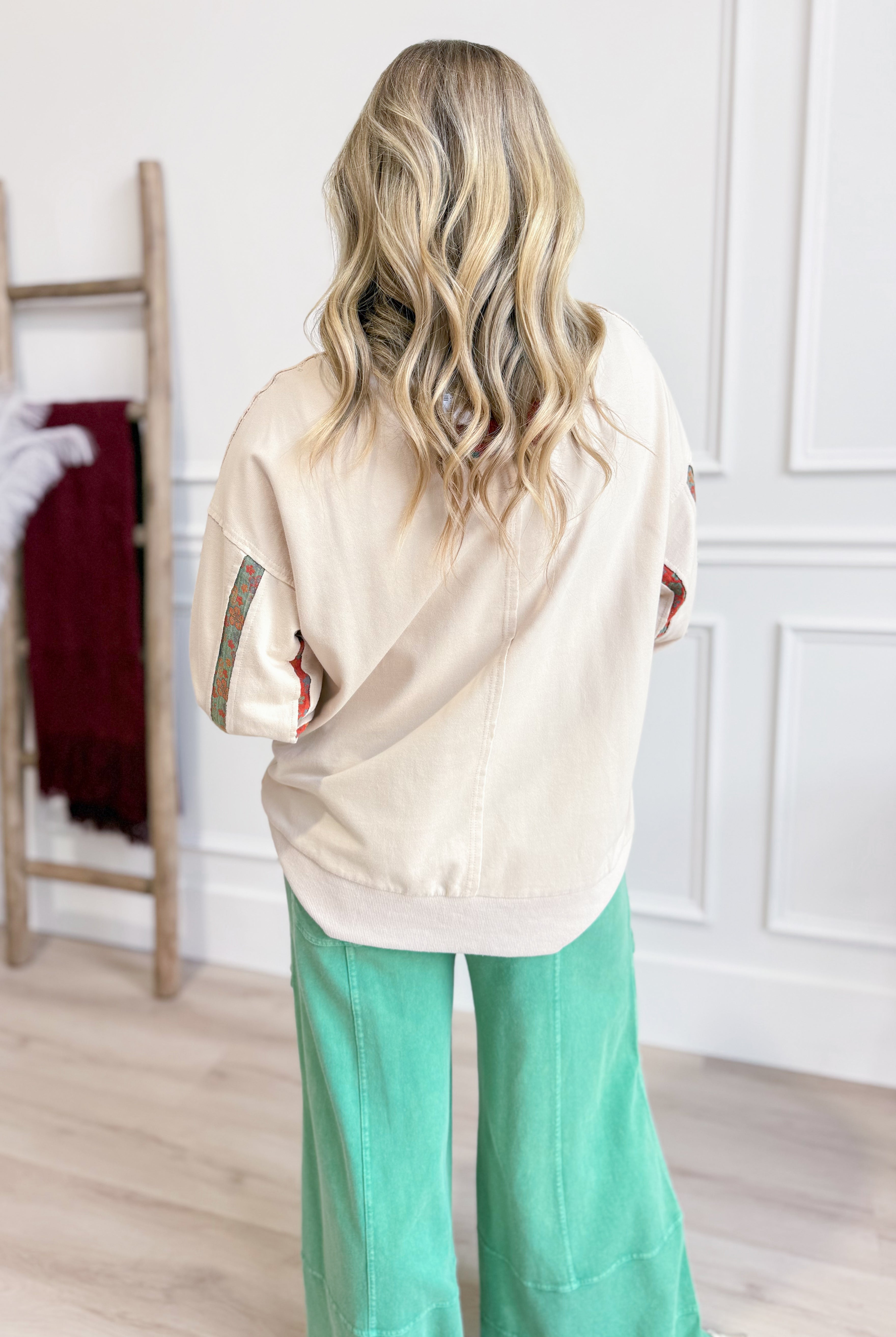 Rebecca Print Mix Washed Pullover - Be You Boutique