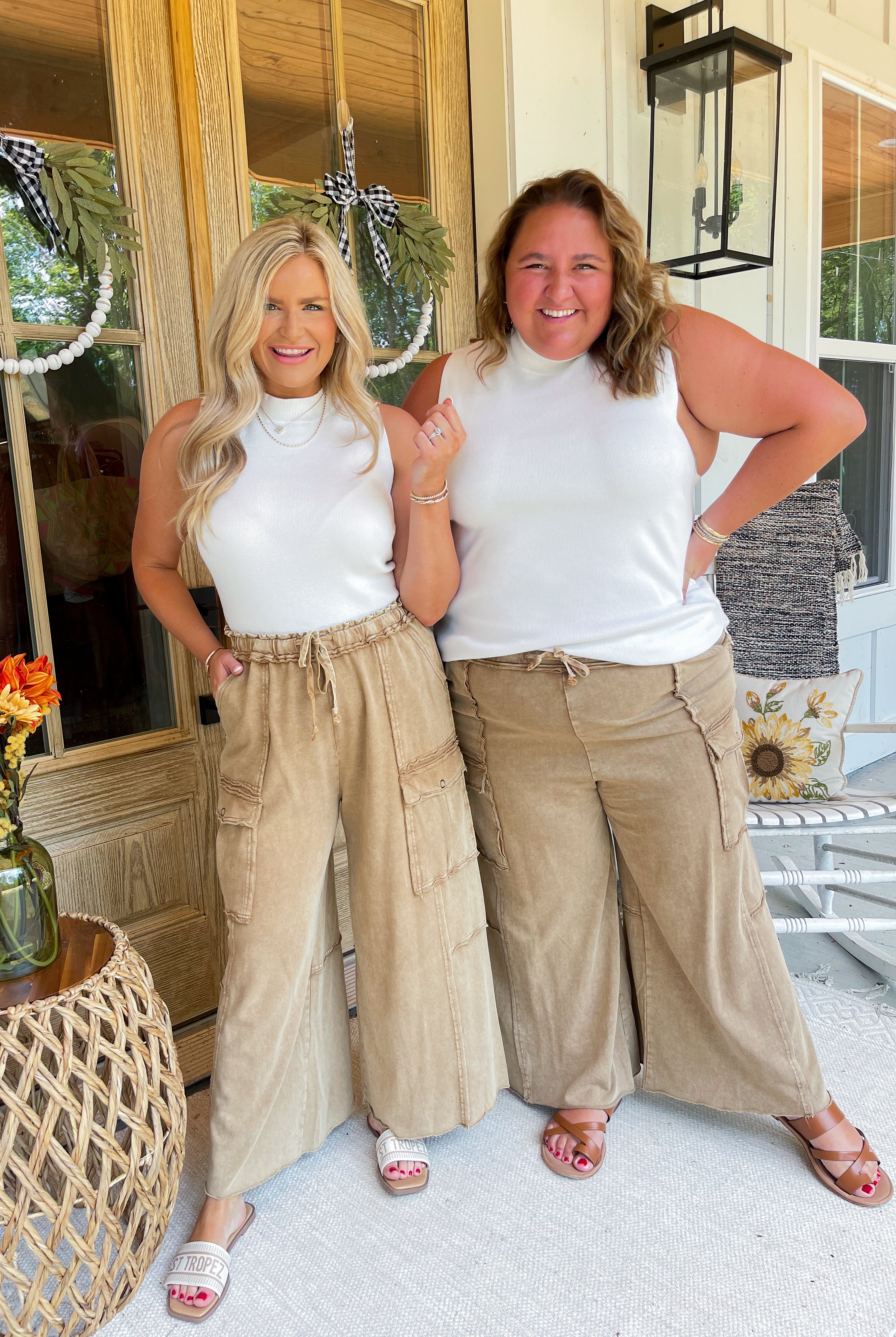 Mateo Mineral Washed Wide Leg Cargo Pants - Be You Boutique