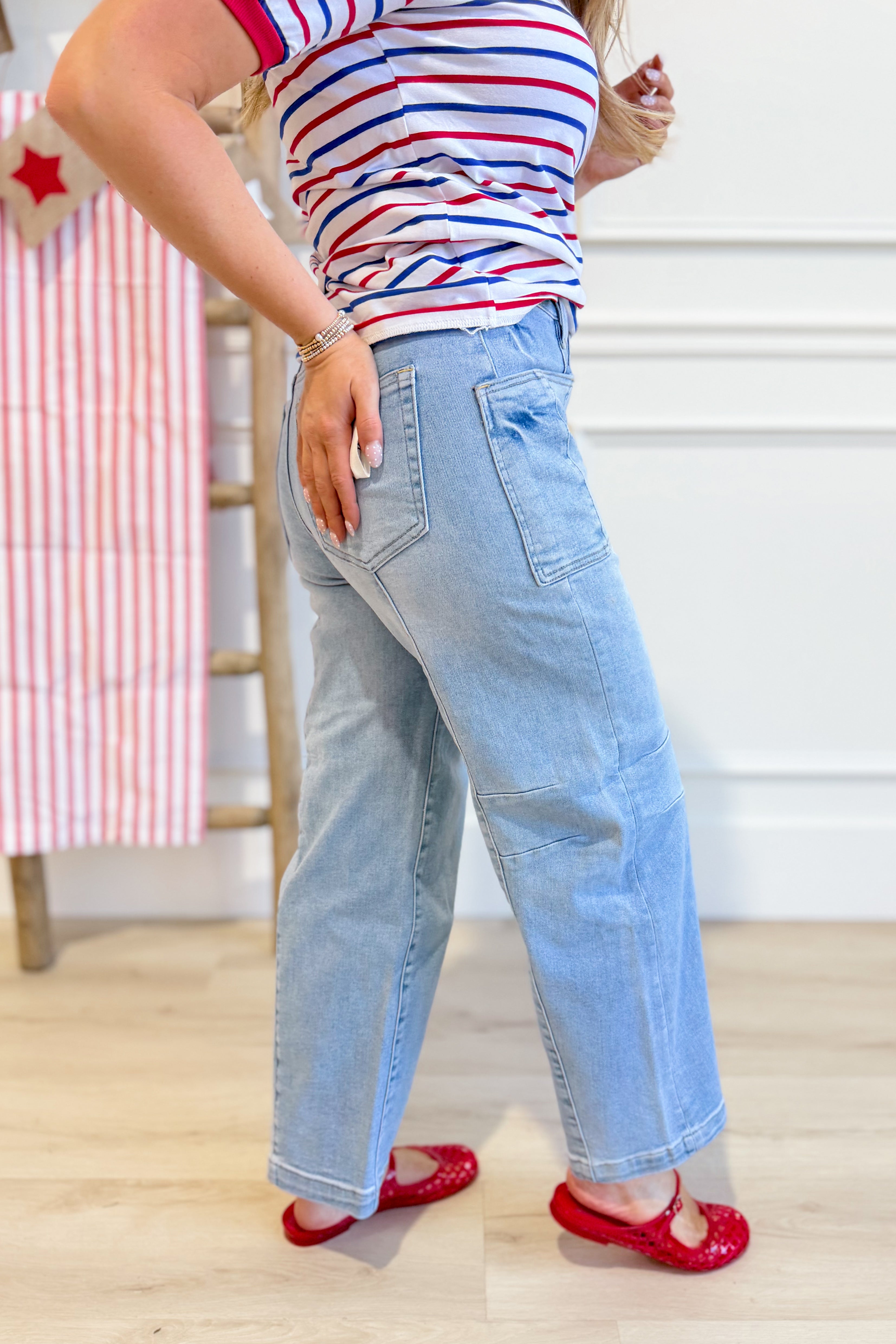 Risen Fredrick slouchy ankle boyfriend jeans in 146 core style, showing relaxed fit and distressed denim details.