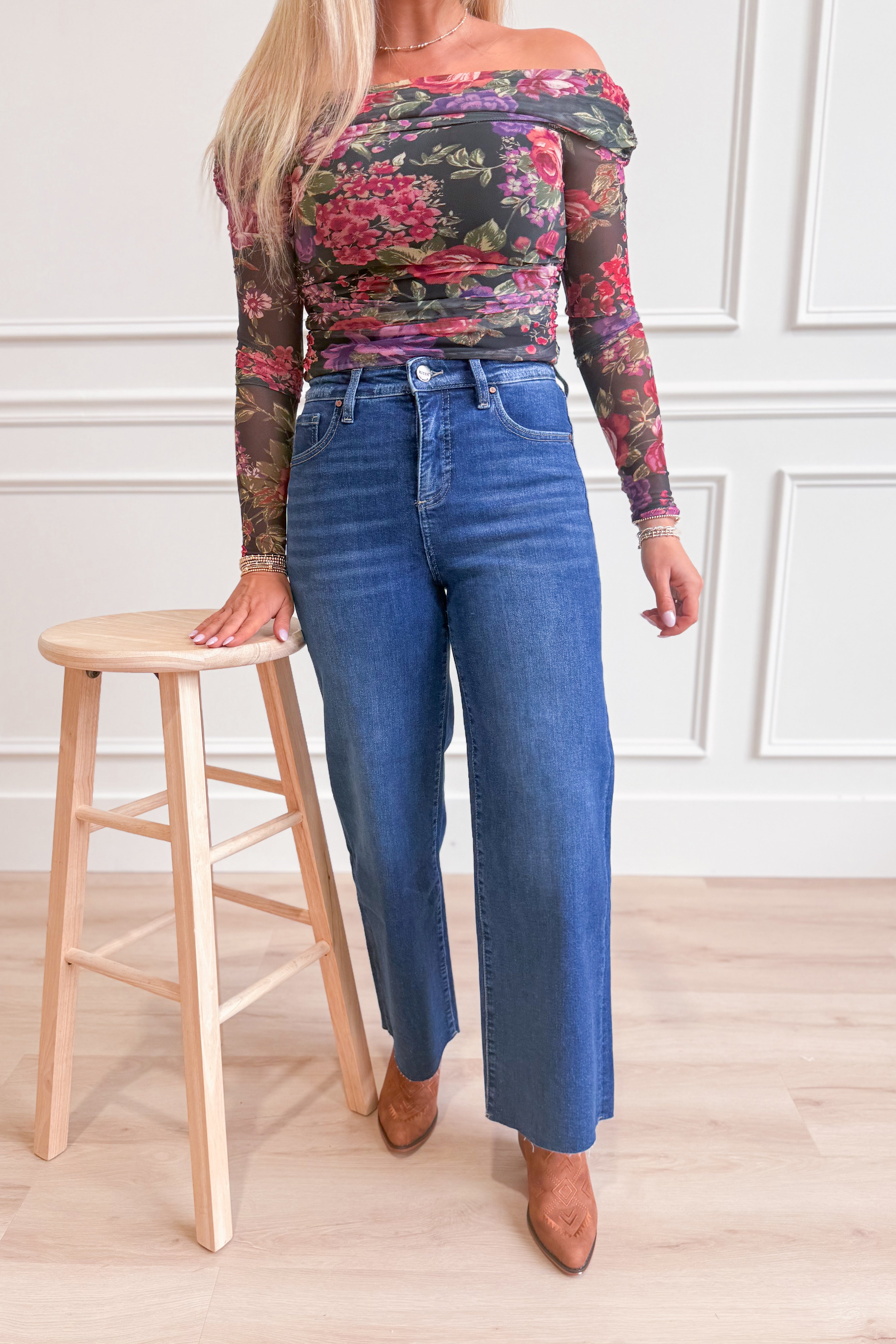 Risen Stevie High Rise Crop Wide Leg Tummy Control Pants - Be You Boutique