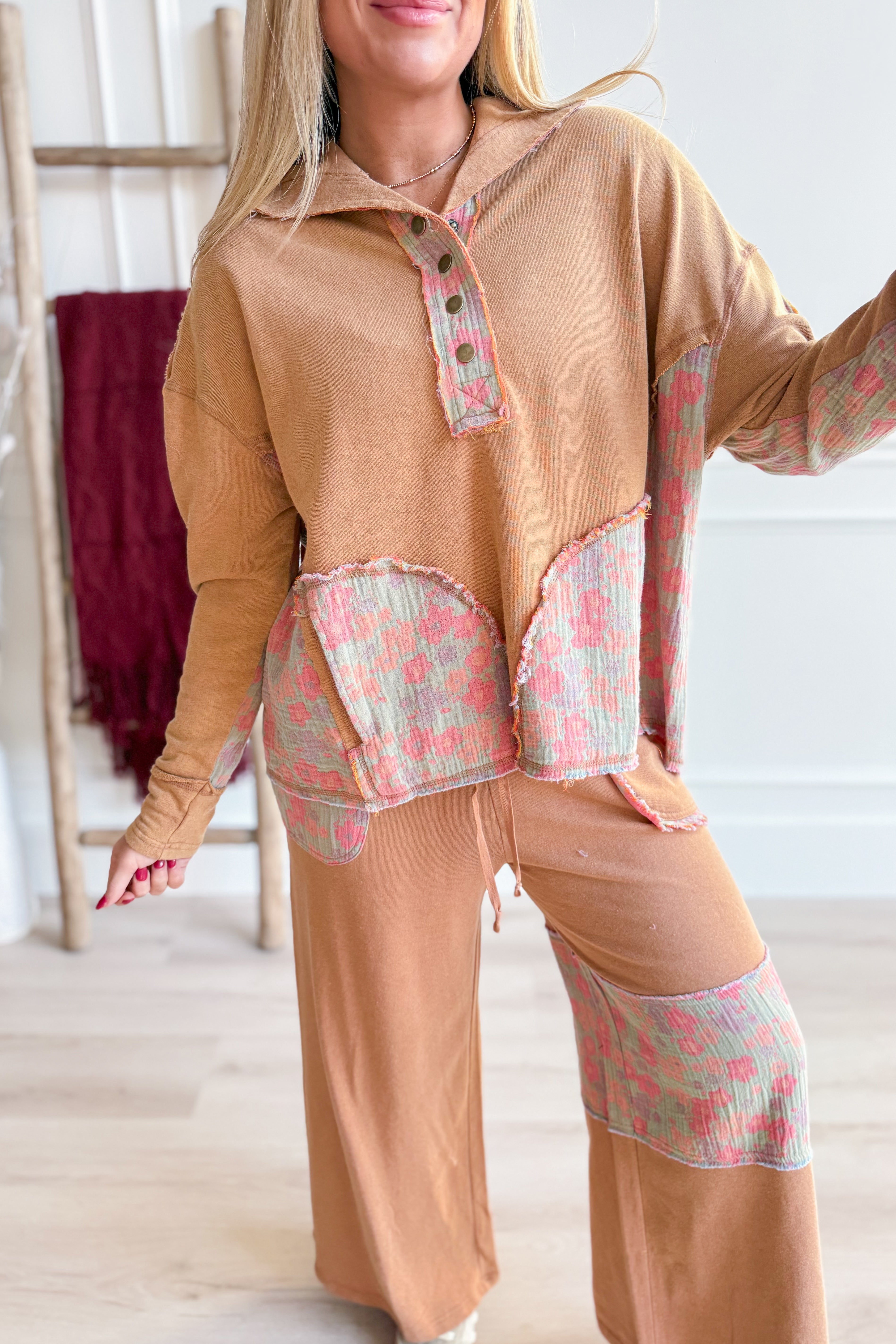 Rachel Mineral Wash Snap Button Pullover - Be You Boutique