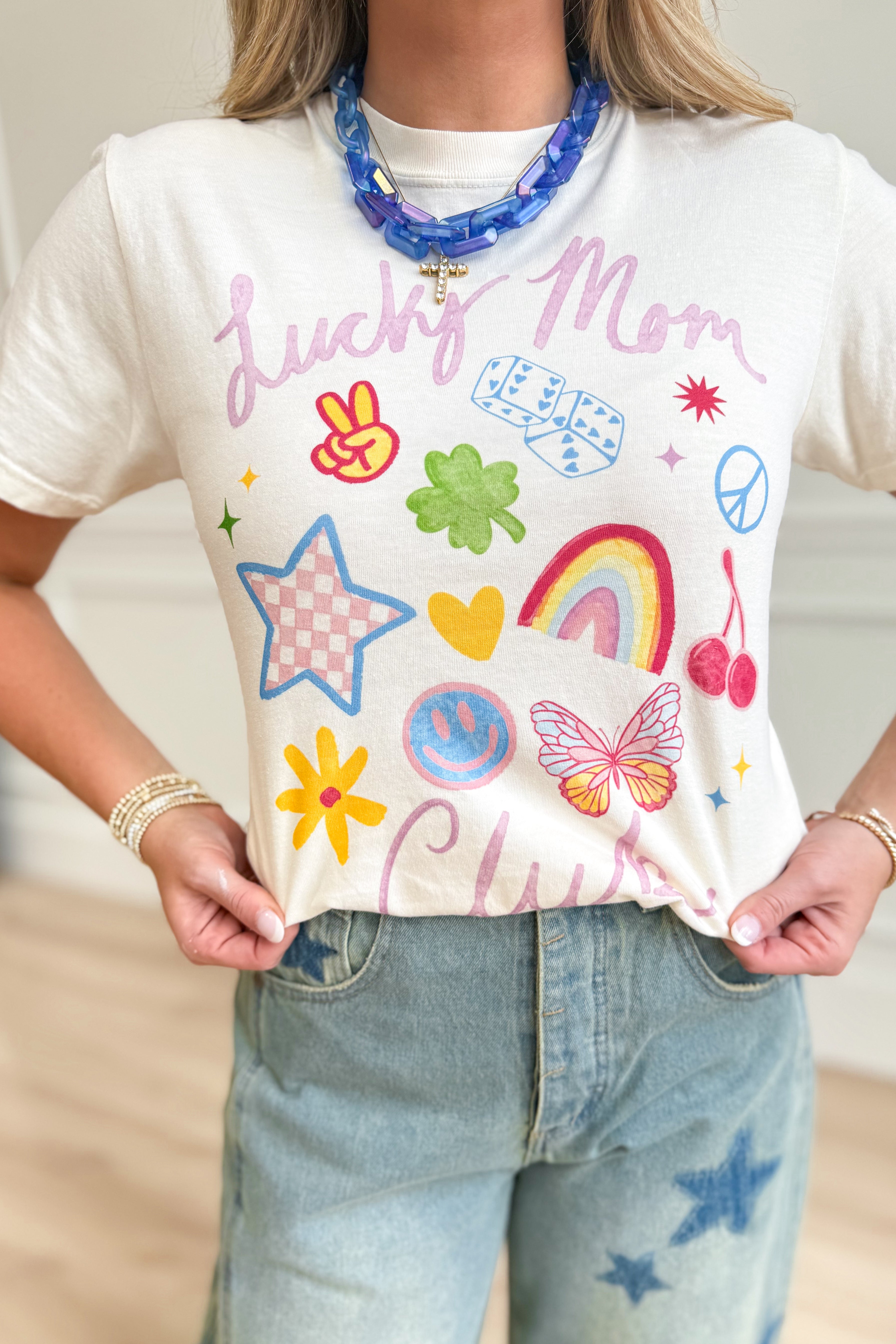 Lucky Mom Club Graphic T-Shirt - Be You Boutique
