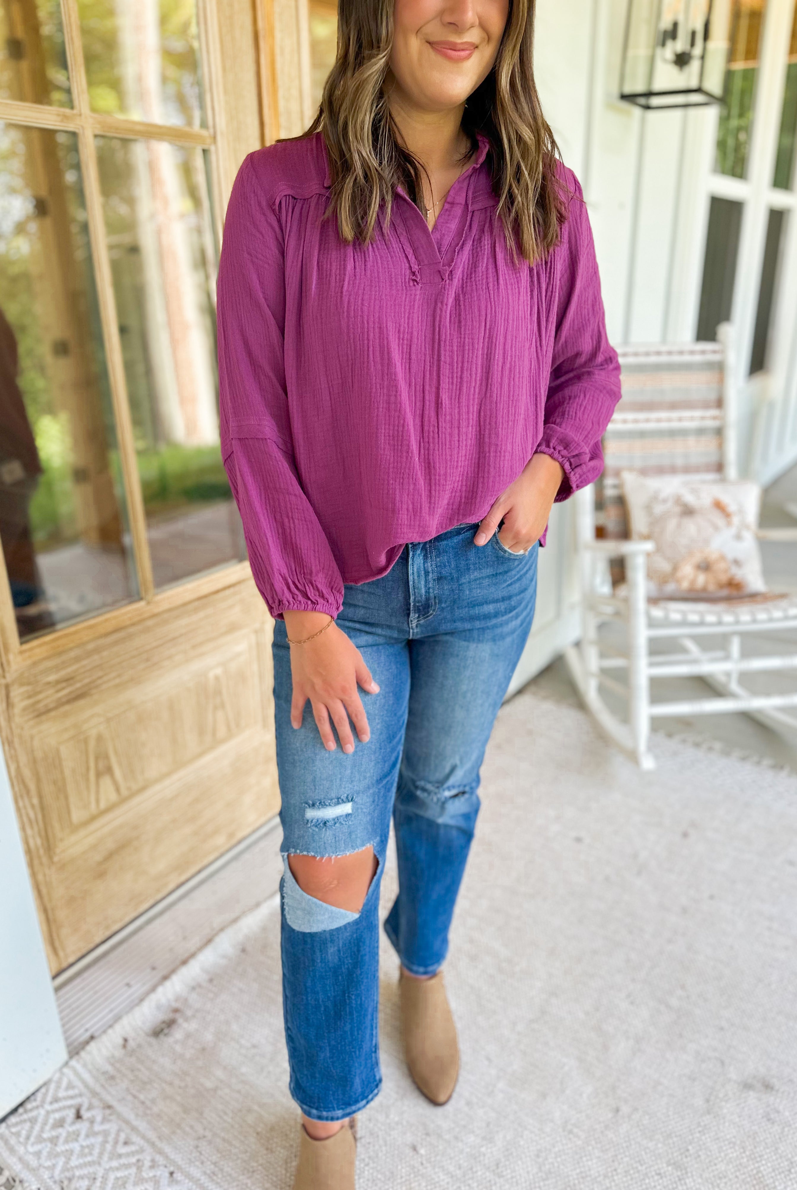 Risen Kendra High Rise Distressed Relaxed Jeans - Be You Boutique