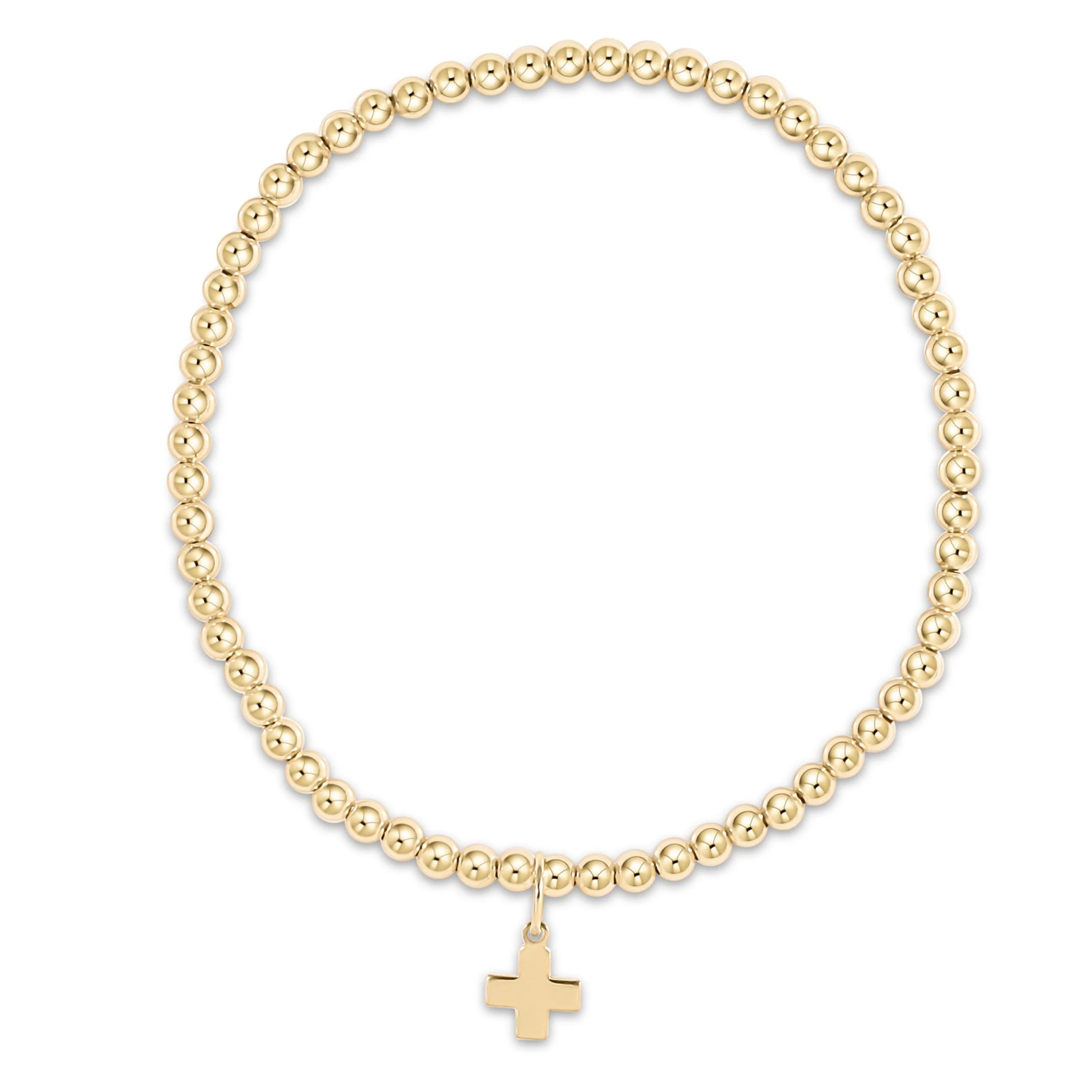 Enewton 3mm Classic Gold Signature Cross Charm Bracelet - Be You Boutique