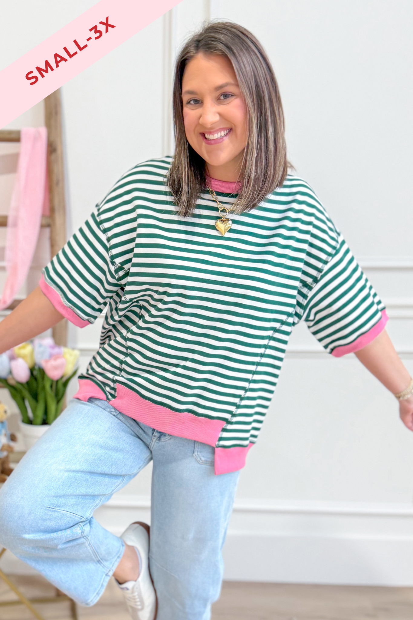 Mia Striped Casual Relaxed Top - Be You Boutique