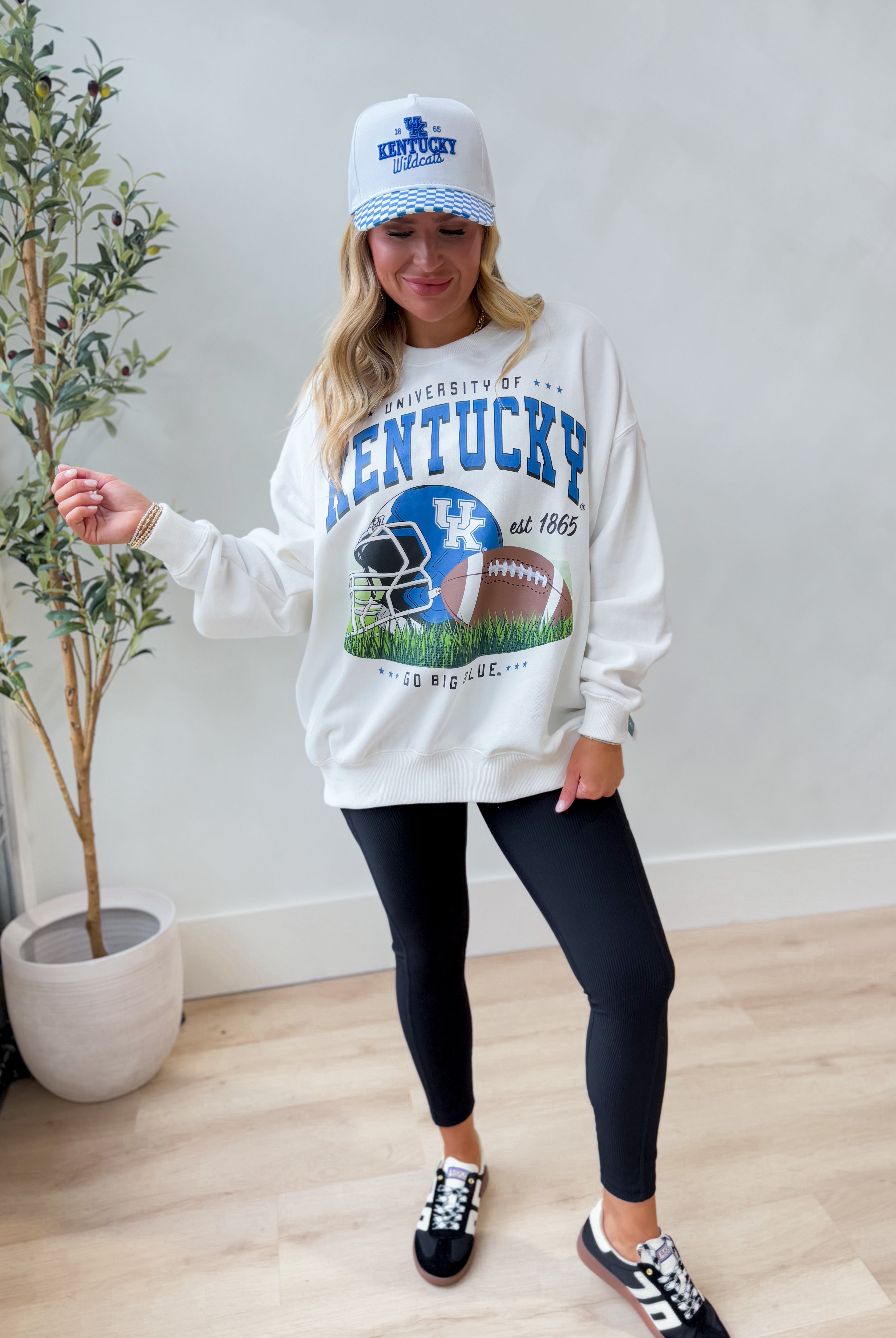 GameDay Social Kentucky Malone Multi Media Fleece Embroidered Detail Crew Sweatshirt - Be You Boutique