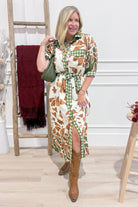 Holly Botanical Print Midi Dress - Be You Boutique