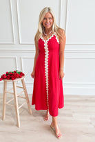 Lola Ric Rac Trim Midi Dress - Be You Boutique