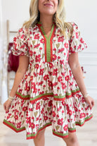 Pamela Floral Puff Sleeve Dress - Be You Boutique