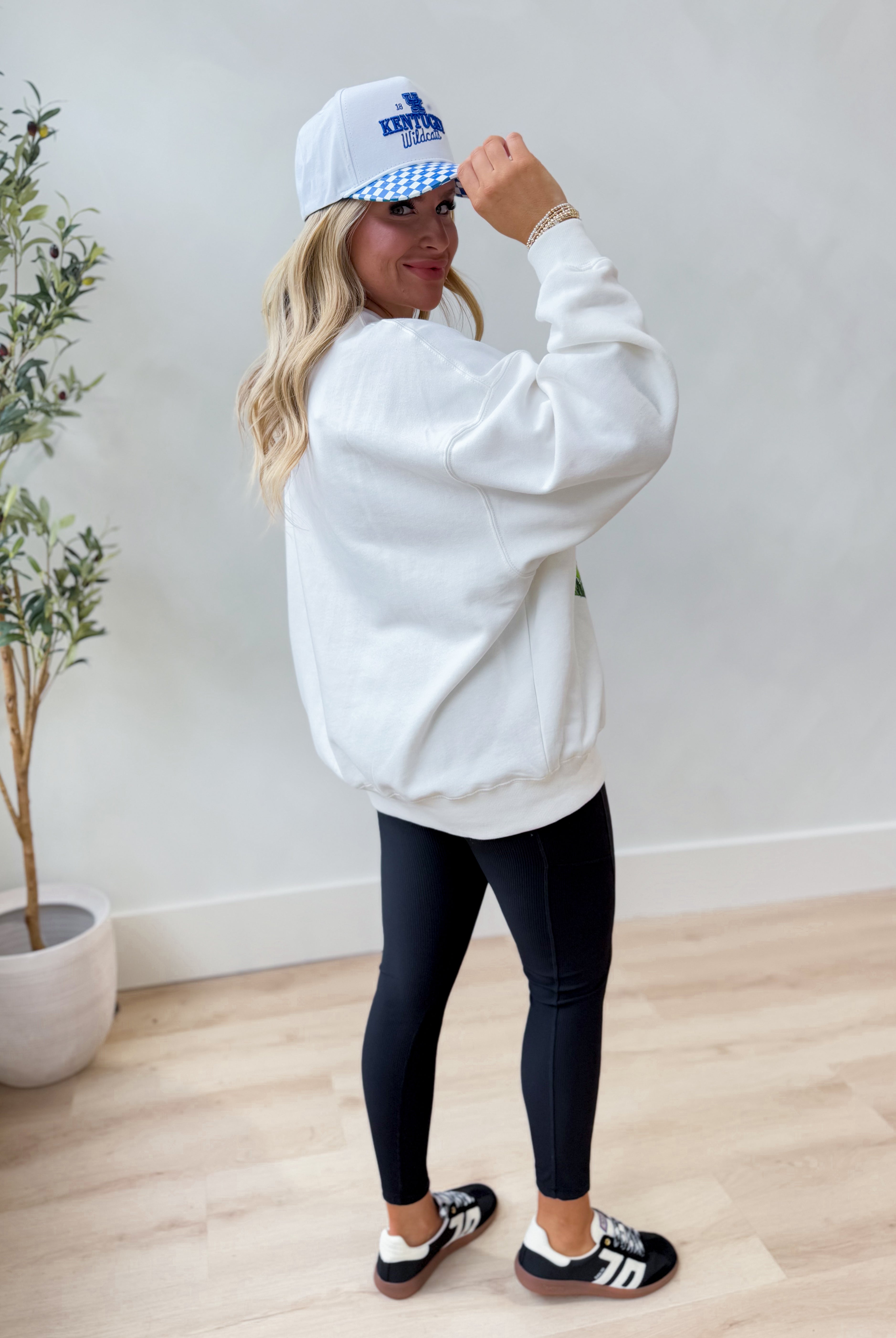 GameDay Social Kentucky Malone Multi Media Fleece Embroidered Detail Crew Sweatshirt - Be You Boutique