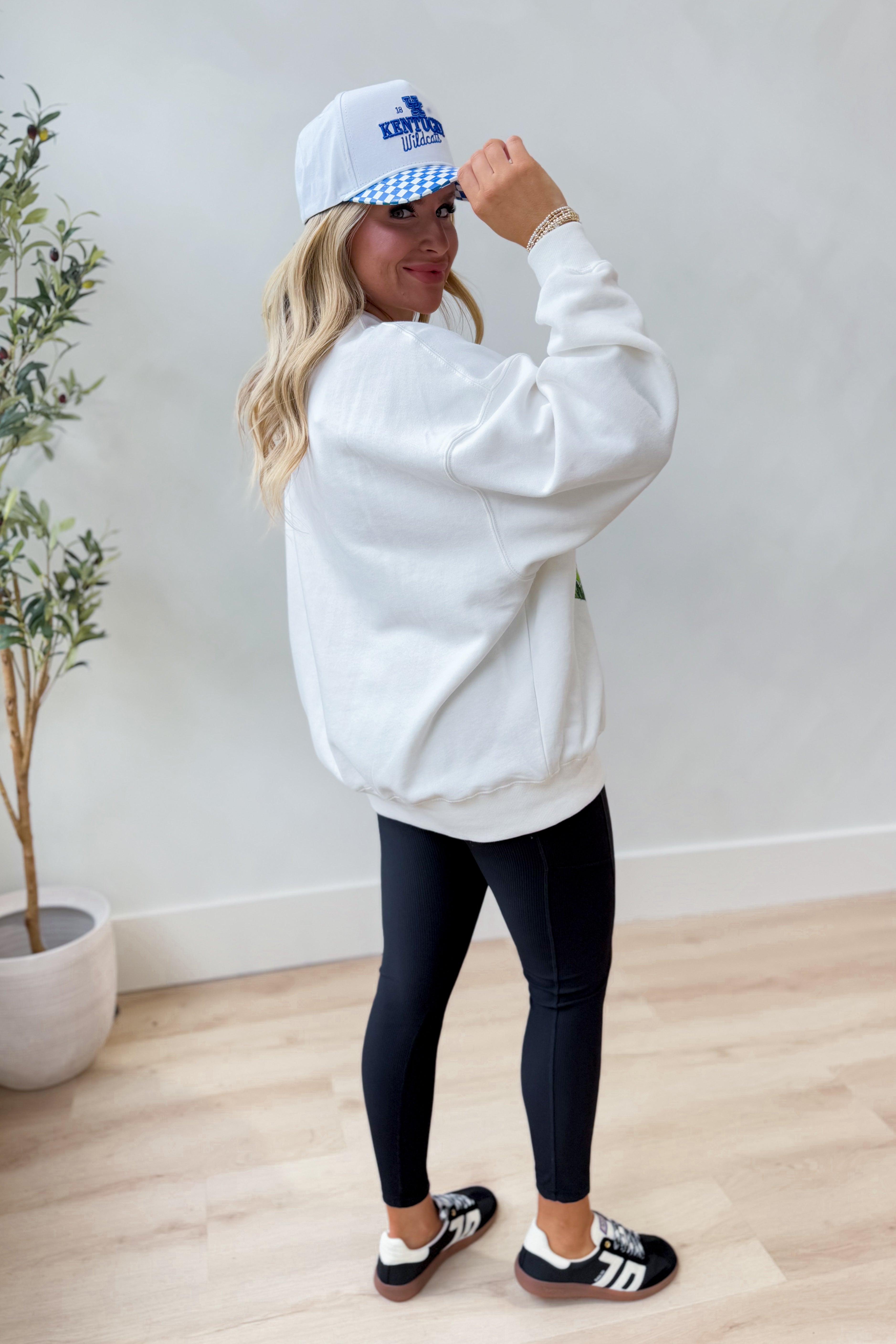 GameDay Social Kentucky Malone Multi Media Fleece Embroidered Detail Crew Sweatshirt - Be You Boutique