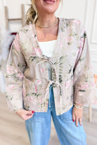 Courtney Floral Tie Front Jacket - Be You Boutique