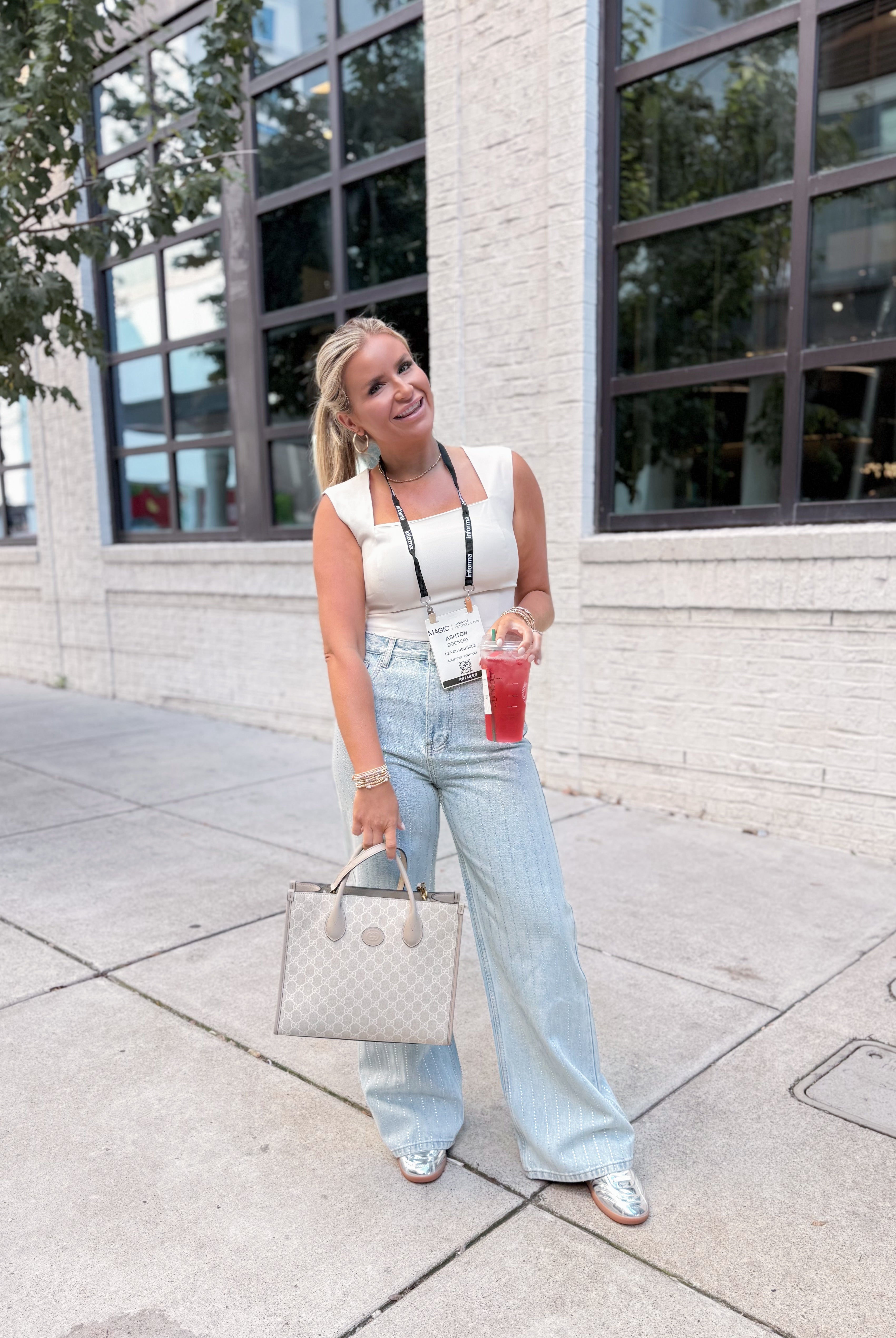 Kelsea Rhinestone Studded Denim Jean - Be You Boutique