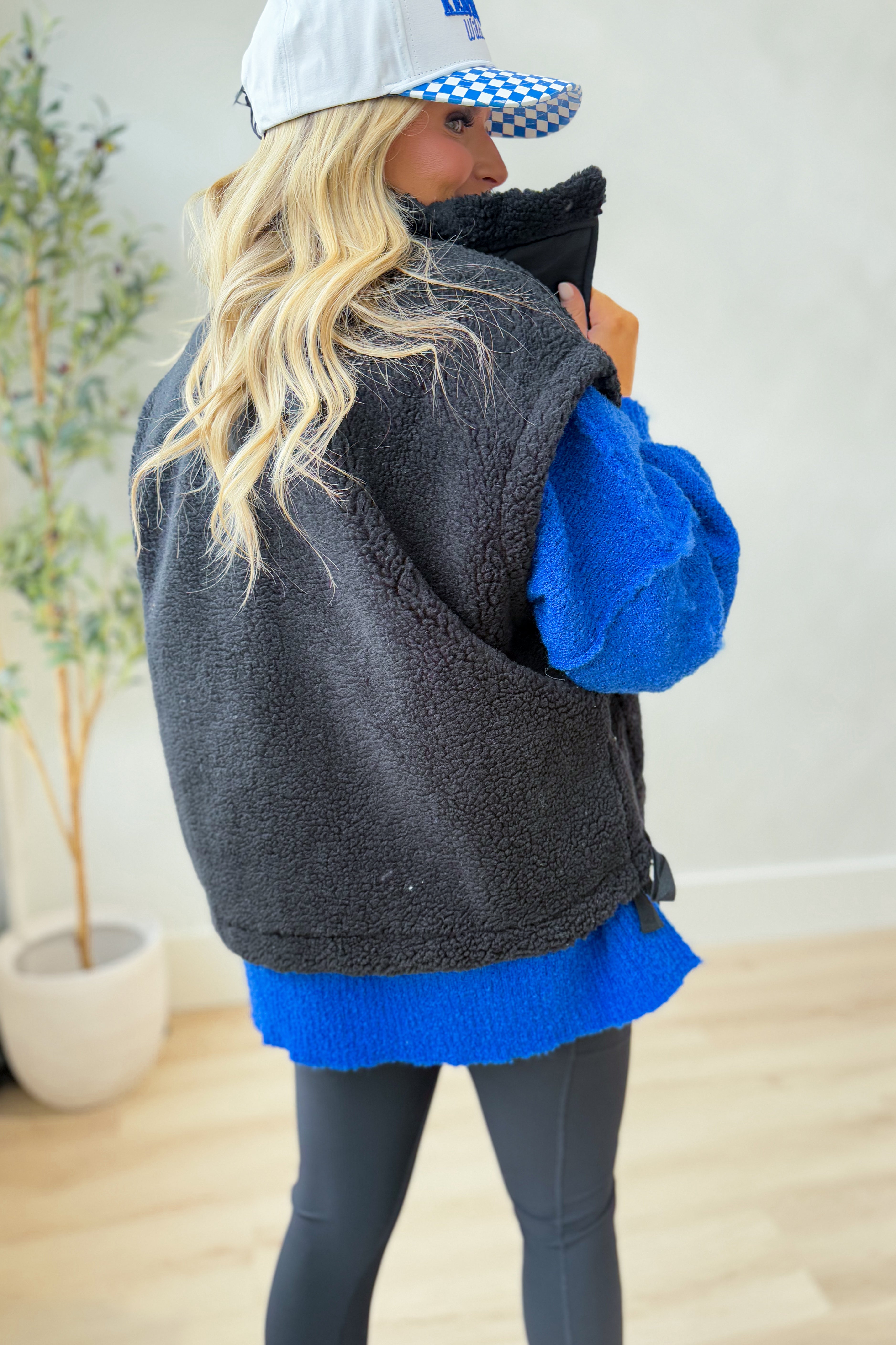 Kathy Sherpa Textured Vest - Be You Boutique