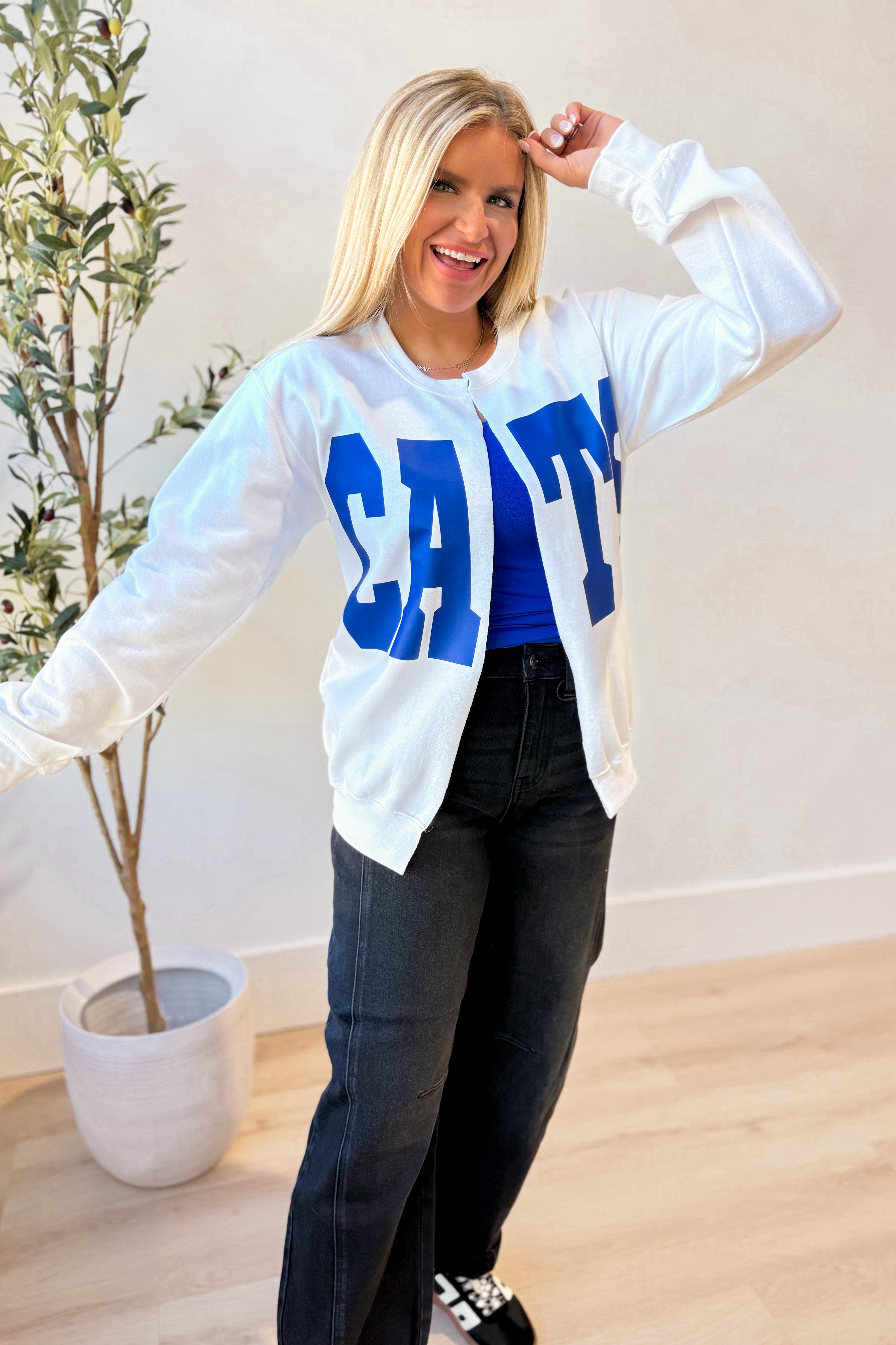 CATS Split Sweatshirt Top - Be You Boutique