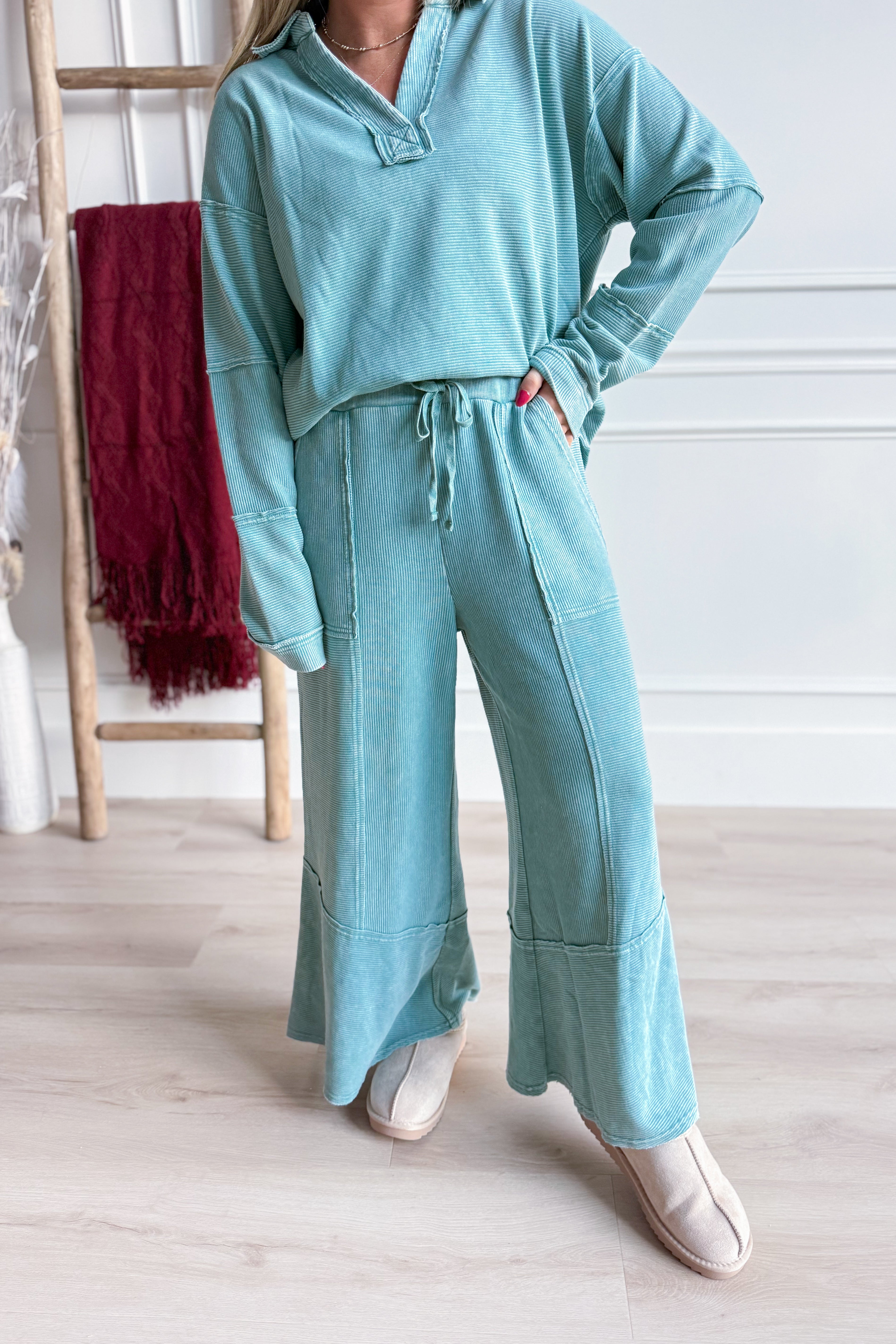 Courtney Textured Thermal Pant - Be You Boutique