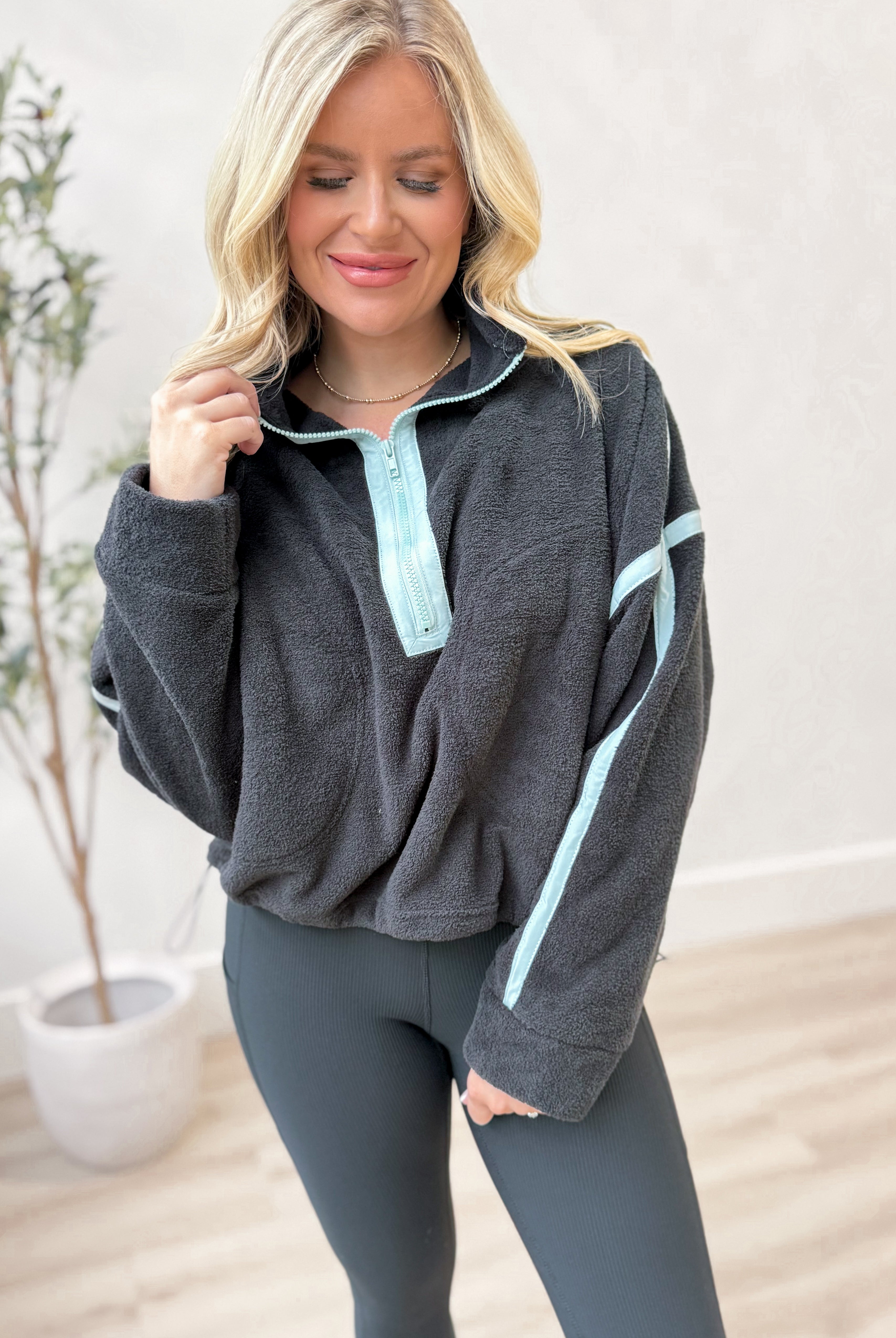 Veronica Quarter Zip Pullover - Be You Boutique