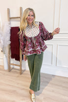 Rhonda Botanical Printed Blouse Top - Be You Boutique