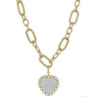 Gold Chunky Oval Link Chain Mother of Pearl Necklace - Be You Boutique