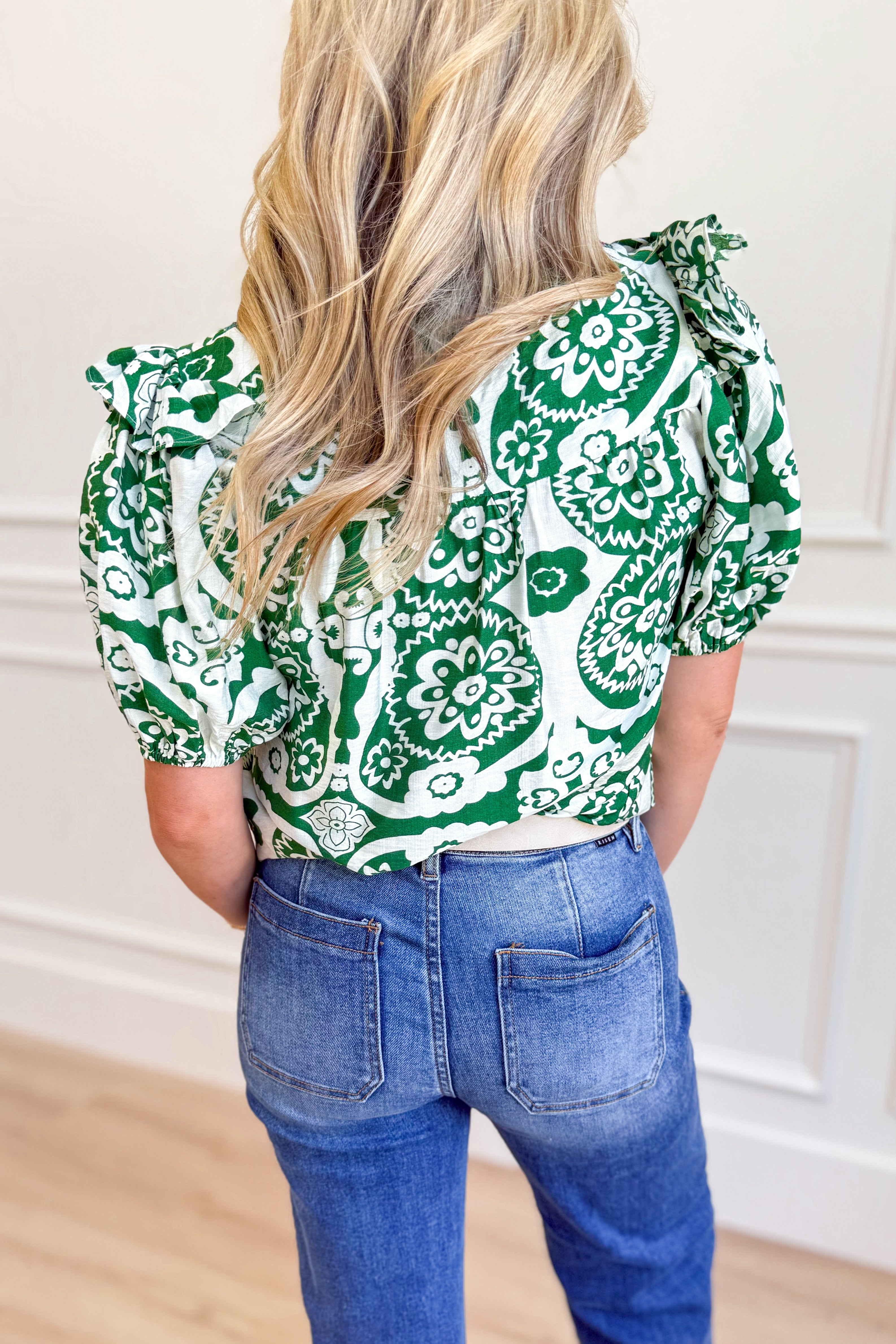 Lisa Multi Patchwork V Neck Top - Be You Boutique