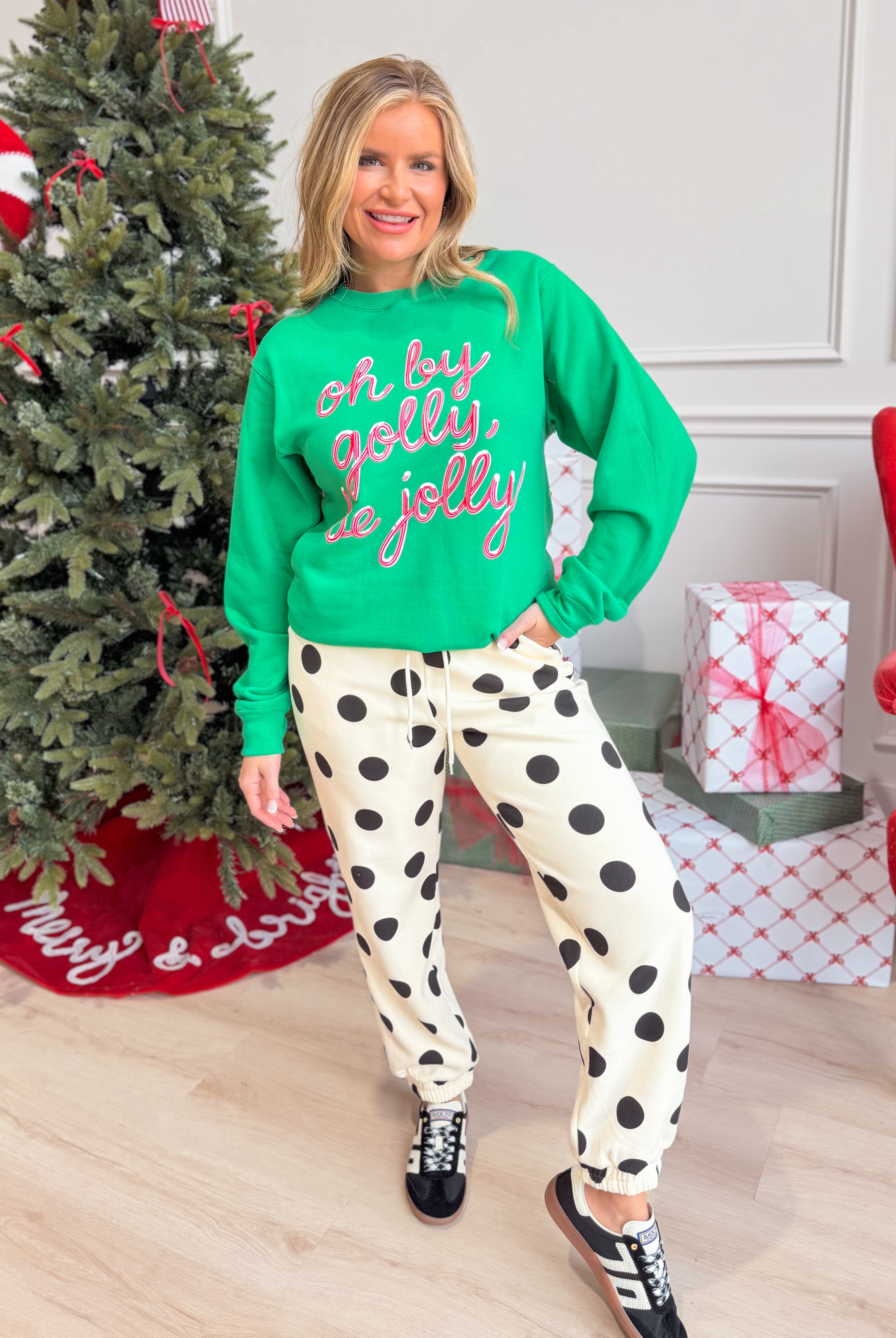 Penny Polka Dot Jogger Sweatpants - Be You Boutique