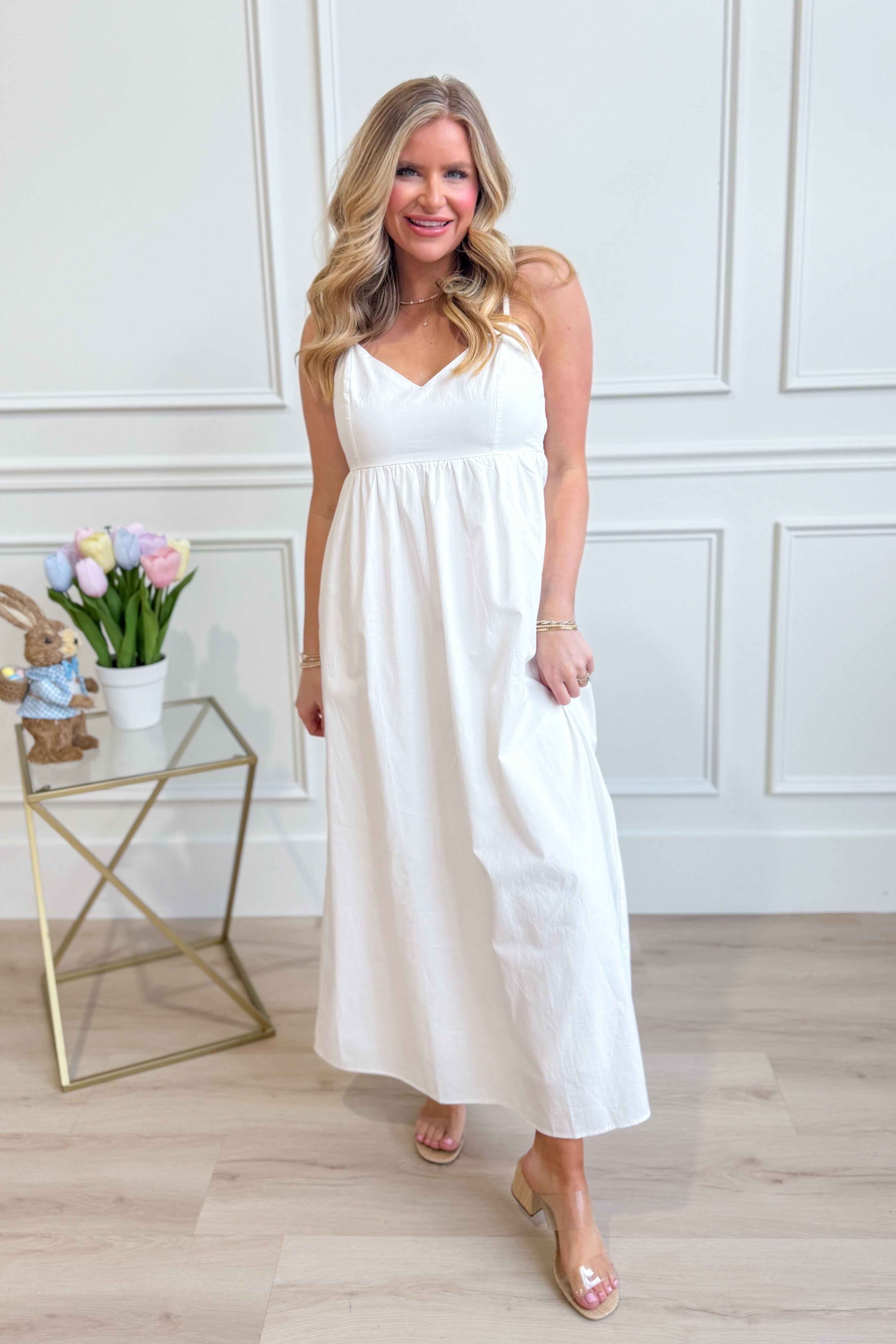 WISHLIST Rita Cami Casual Midi Dress in lightweight fabric, featuring a relaxed fit and stylish design, perfect for everyday wear.