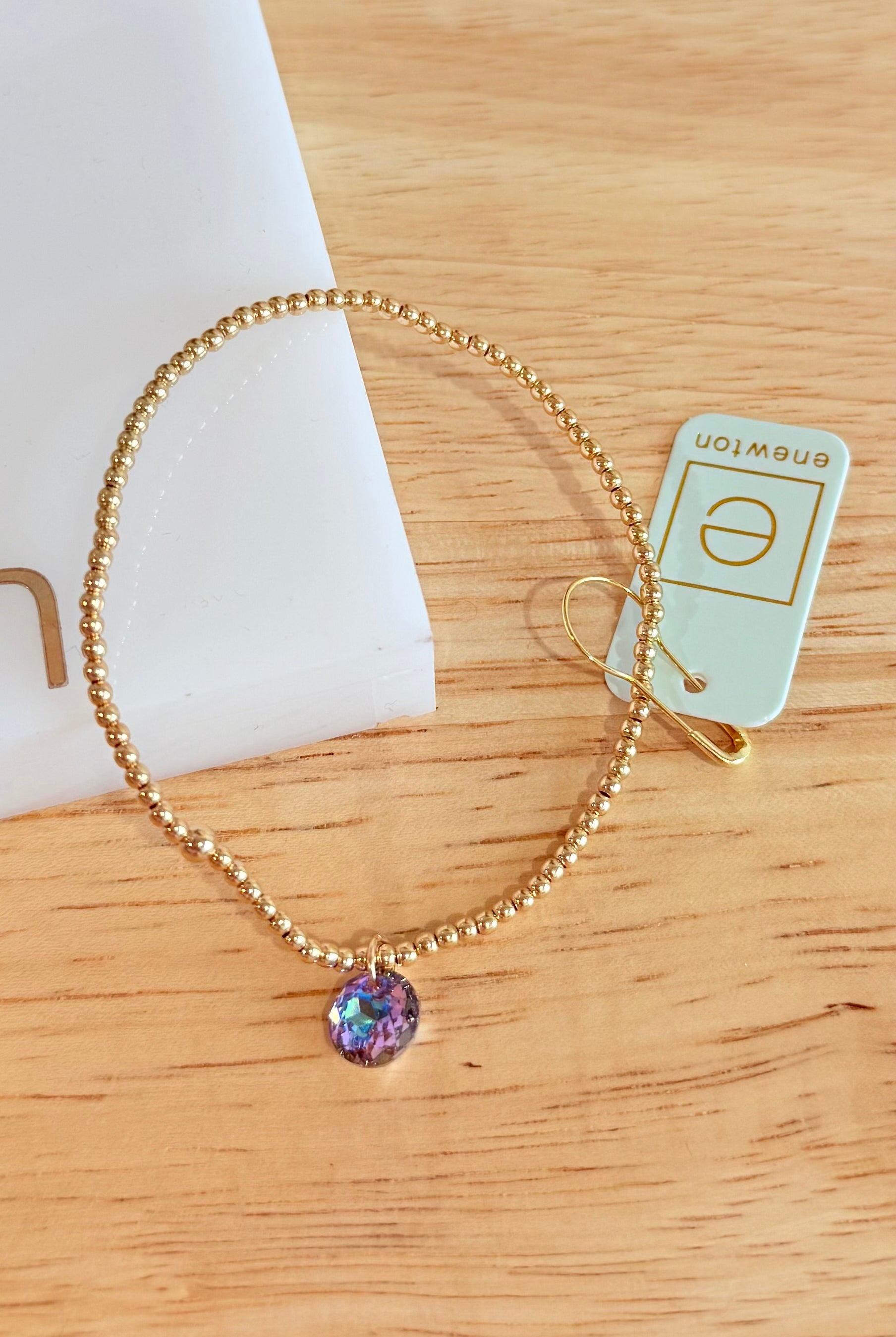 Enewton 2mm Classic Birthstone Bracelet with colorful gemstone beads, elegant jewelry for women or men.