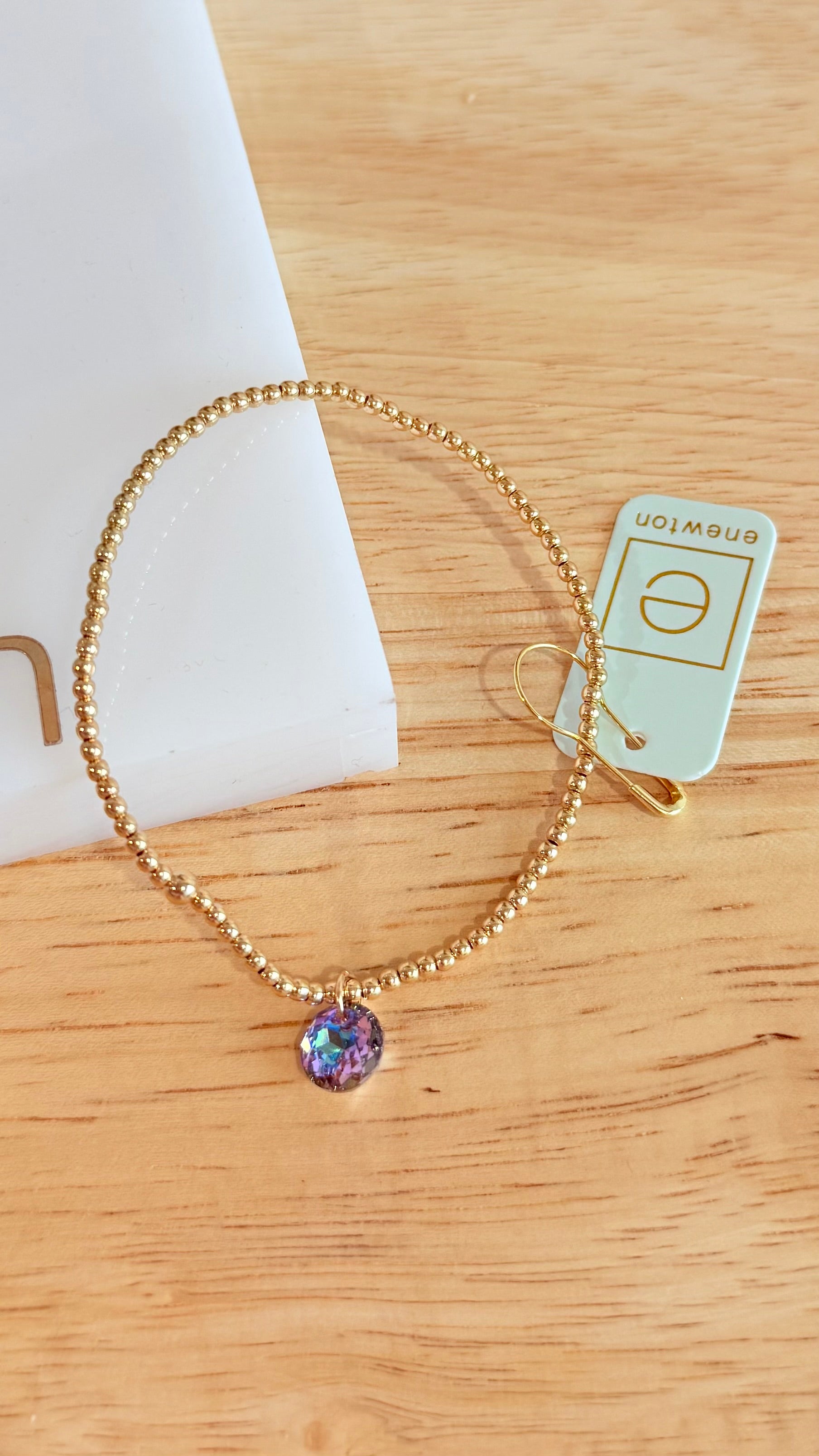 Enewton 2mm Classic Birthstone Bracelet with colorful gemstone beads, elegant jewelry for women or men.