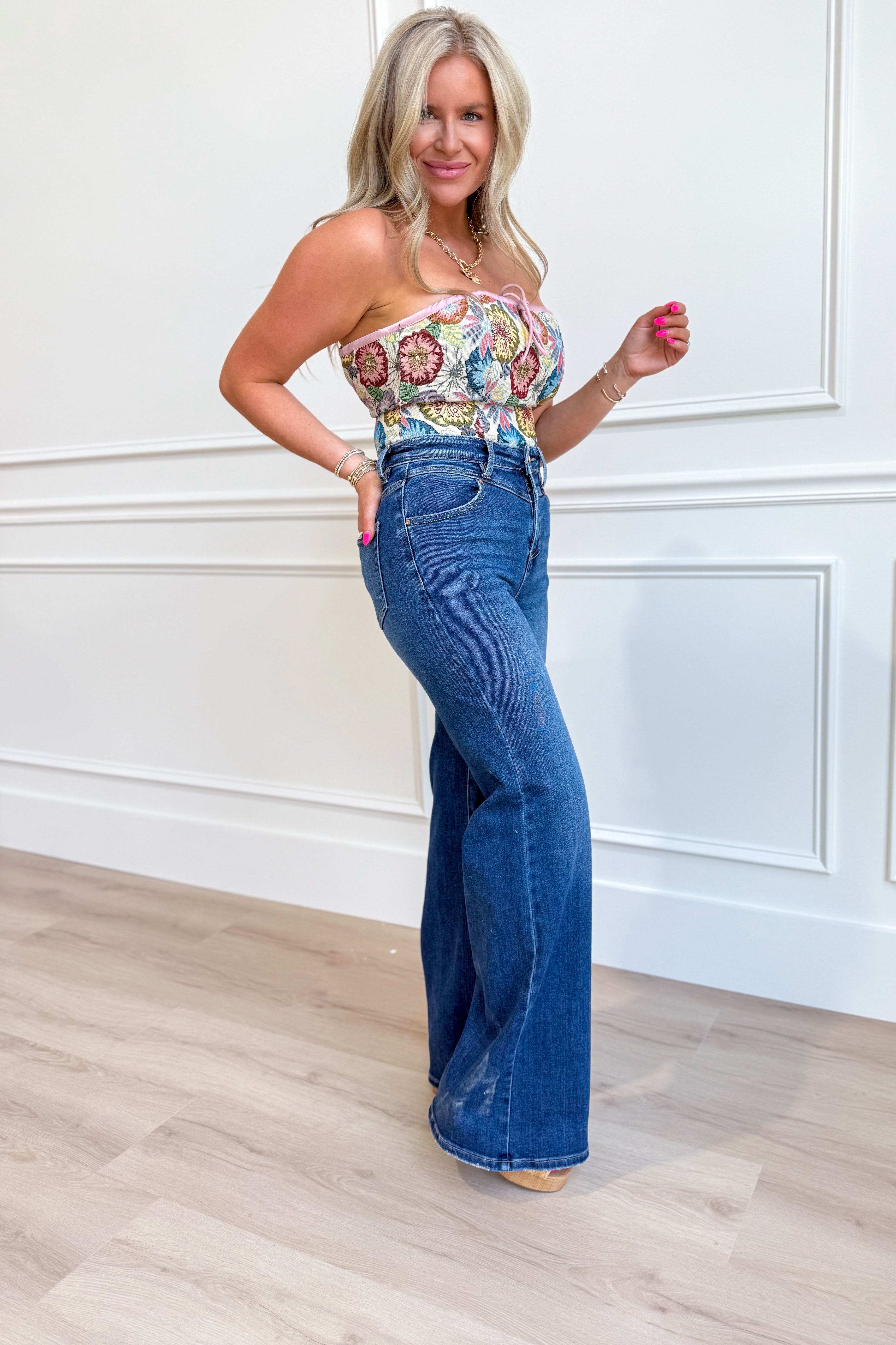 Risen Cory High Rise Front Yoke Detail Jean - Be You Boutique