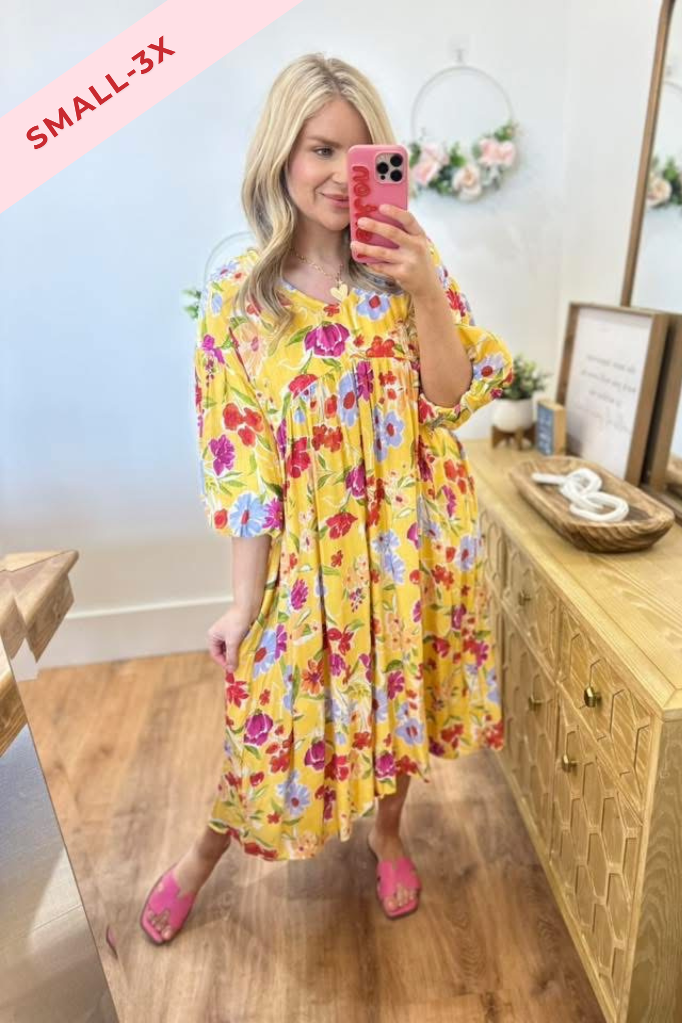 Serena Blossom Print Bubble Sleeve Maxi Dress - Be You Boutique