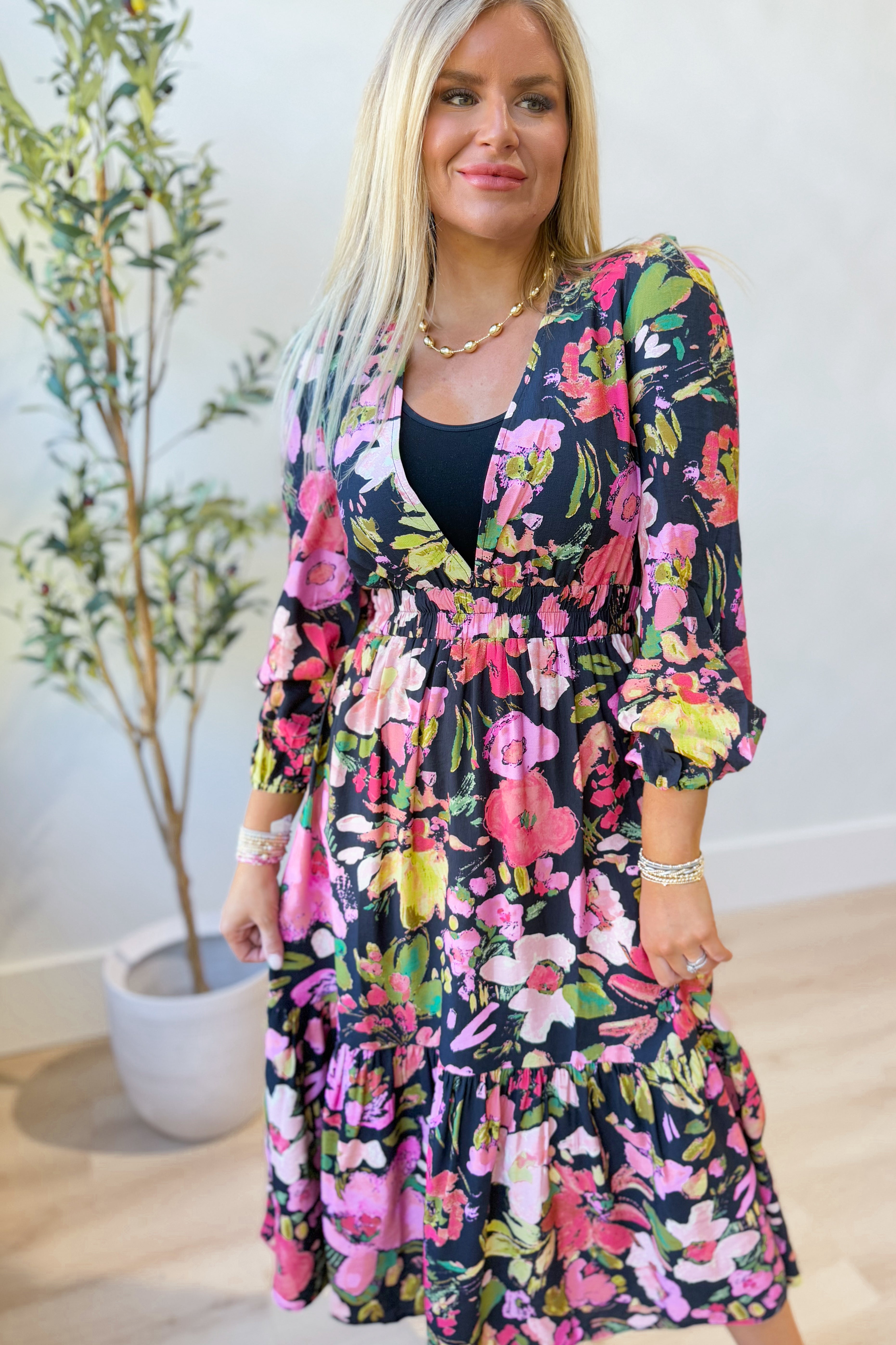 Nikki Floral Garden Maxi Dress - Be You Boutique