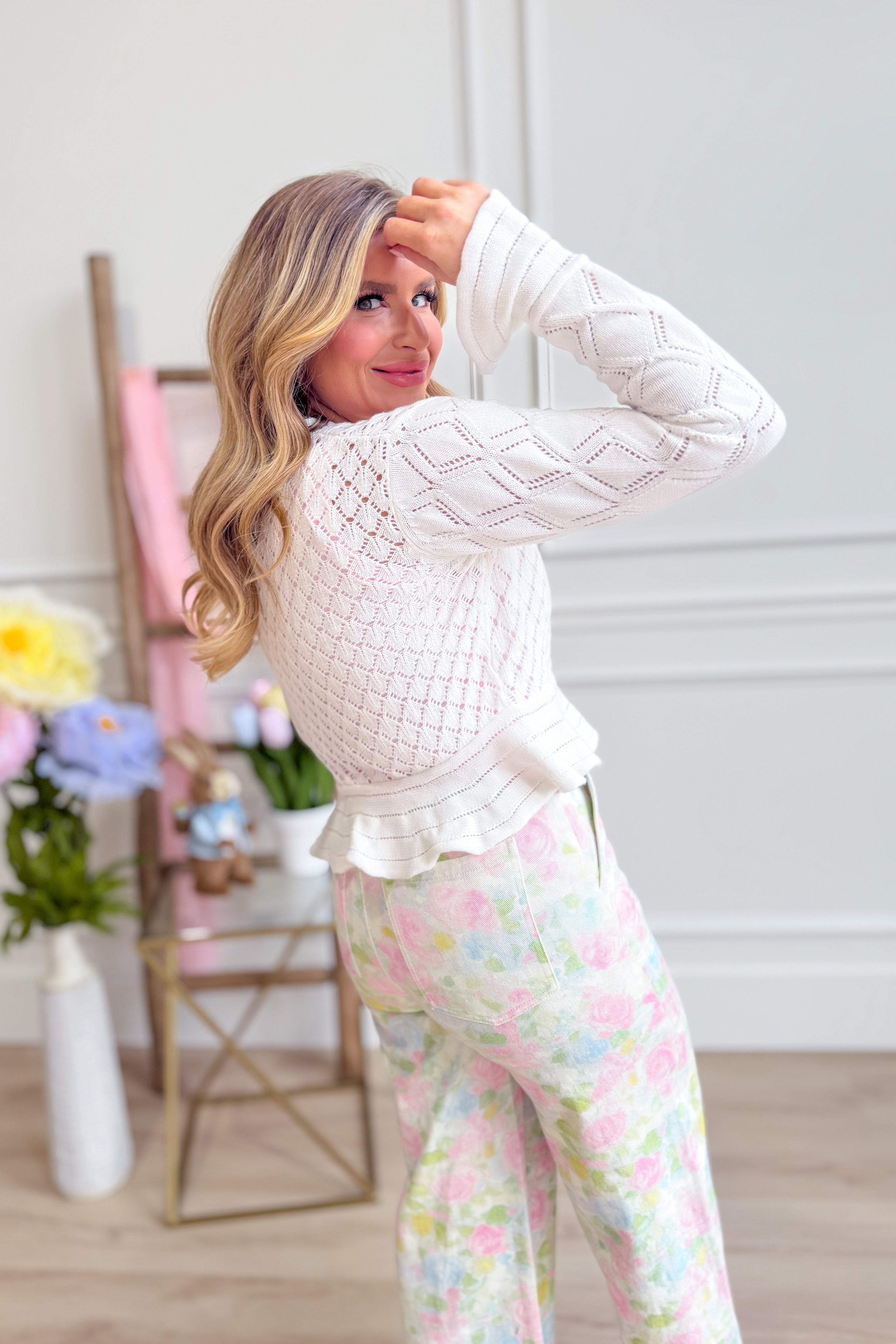 Kristen Crochet Knit Cardigan Top - Be You Boutique