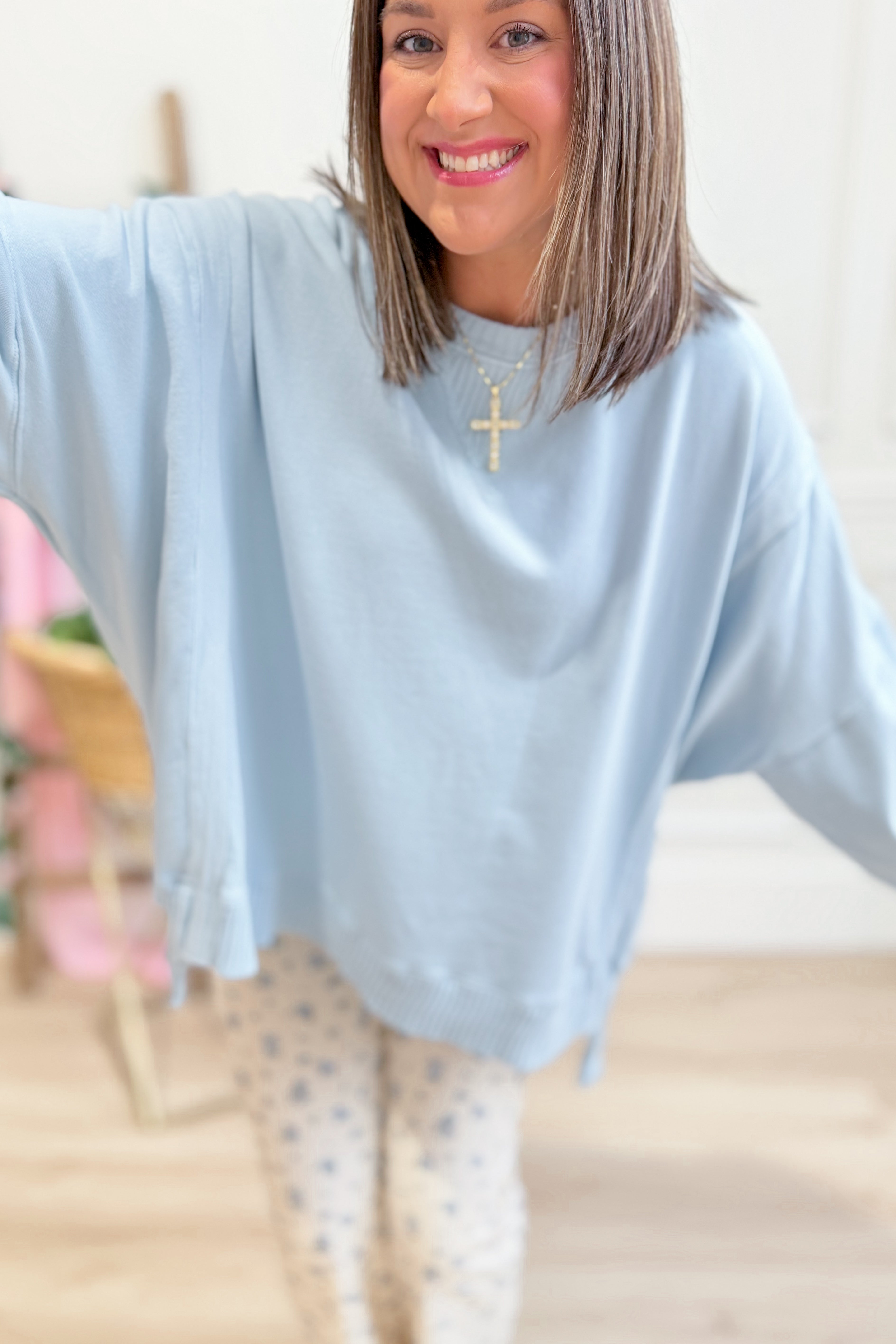 Kristen Long Sleeve Mineral Washed Pullover - Be You Boutique