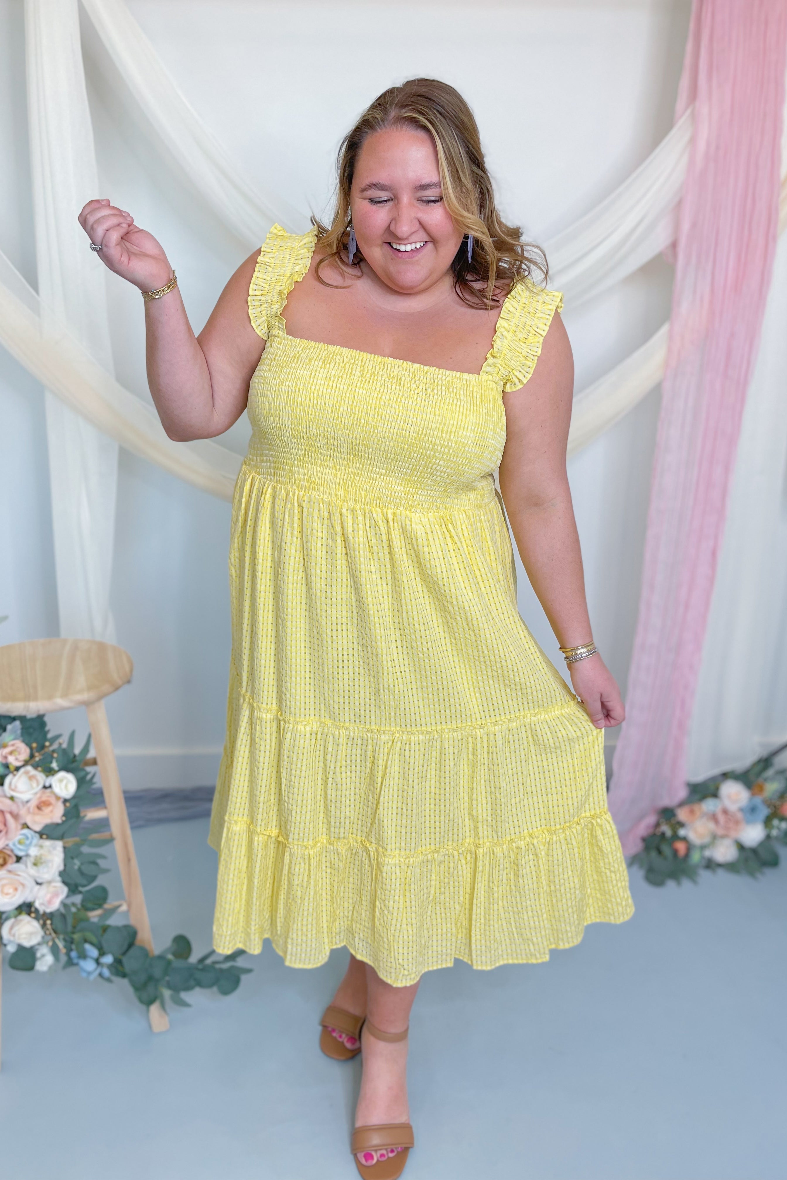 Sunny Tiered Midi Dress - Be You Boutique