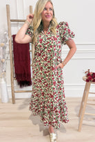 Leilah Bubble Sleeve Ruffle Dress - Be You Boutique