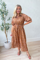 Diana Floral Bubble Sleeve Midi Dress - Be You Boutique