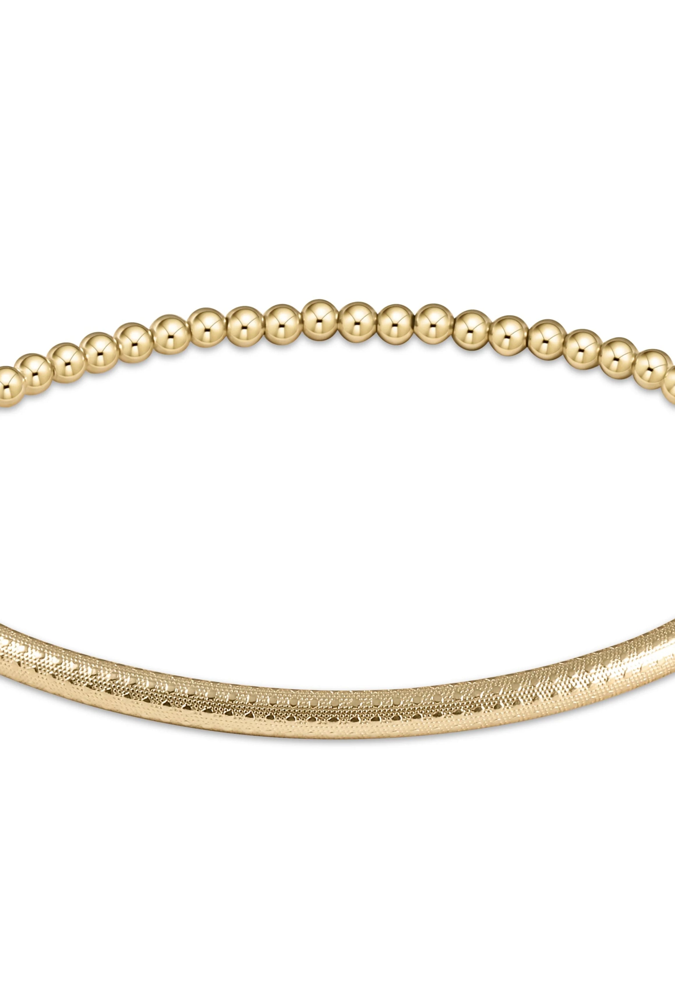 Enewton 3mm Textured Bliss Bar Gold Bracelet - Be You Boutique