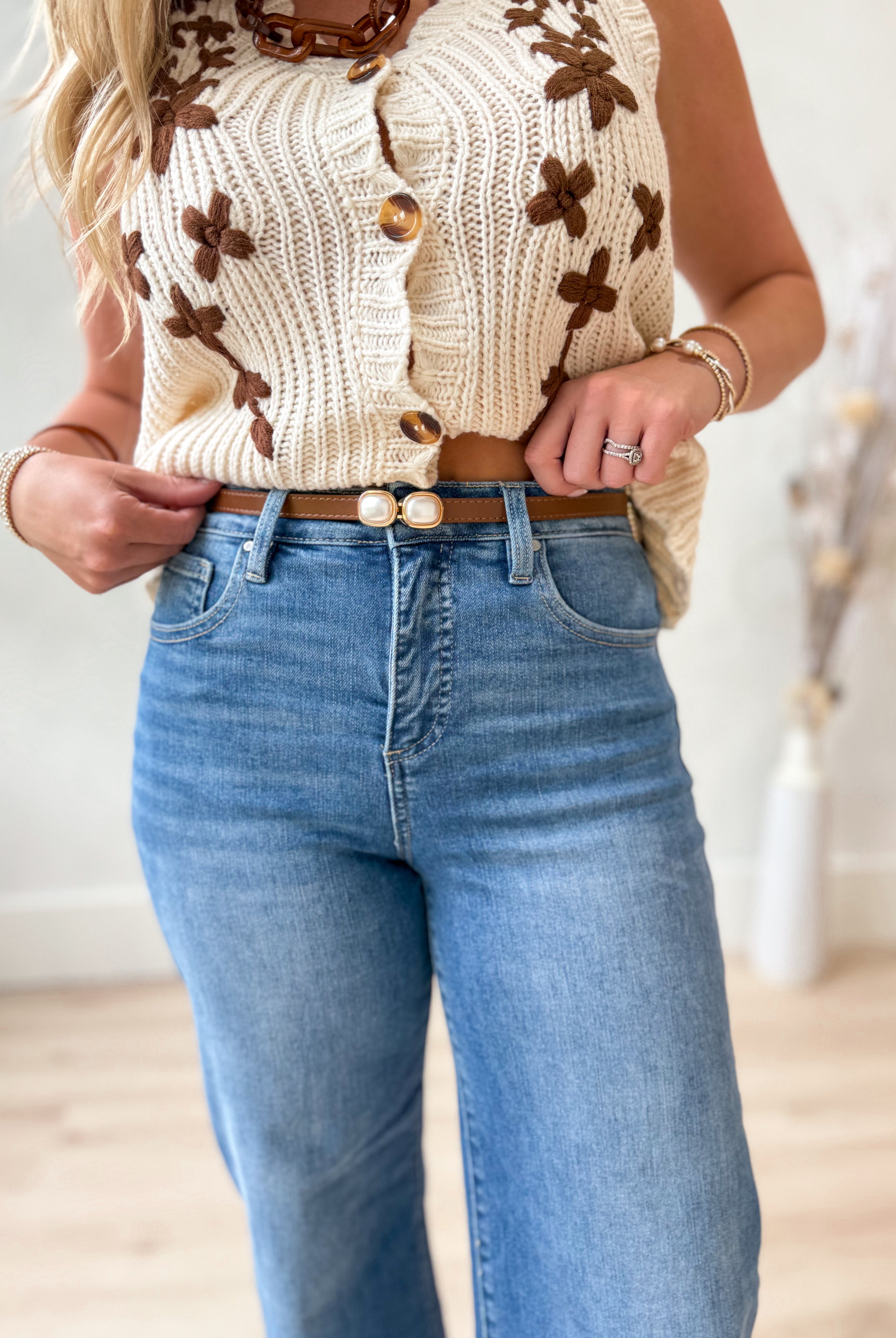 Pearl Buckle Belt (multi) - Be You Boutique