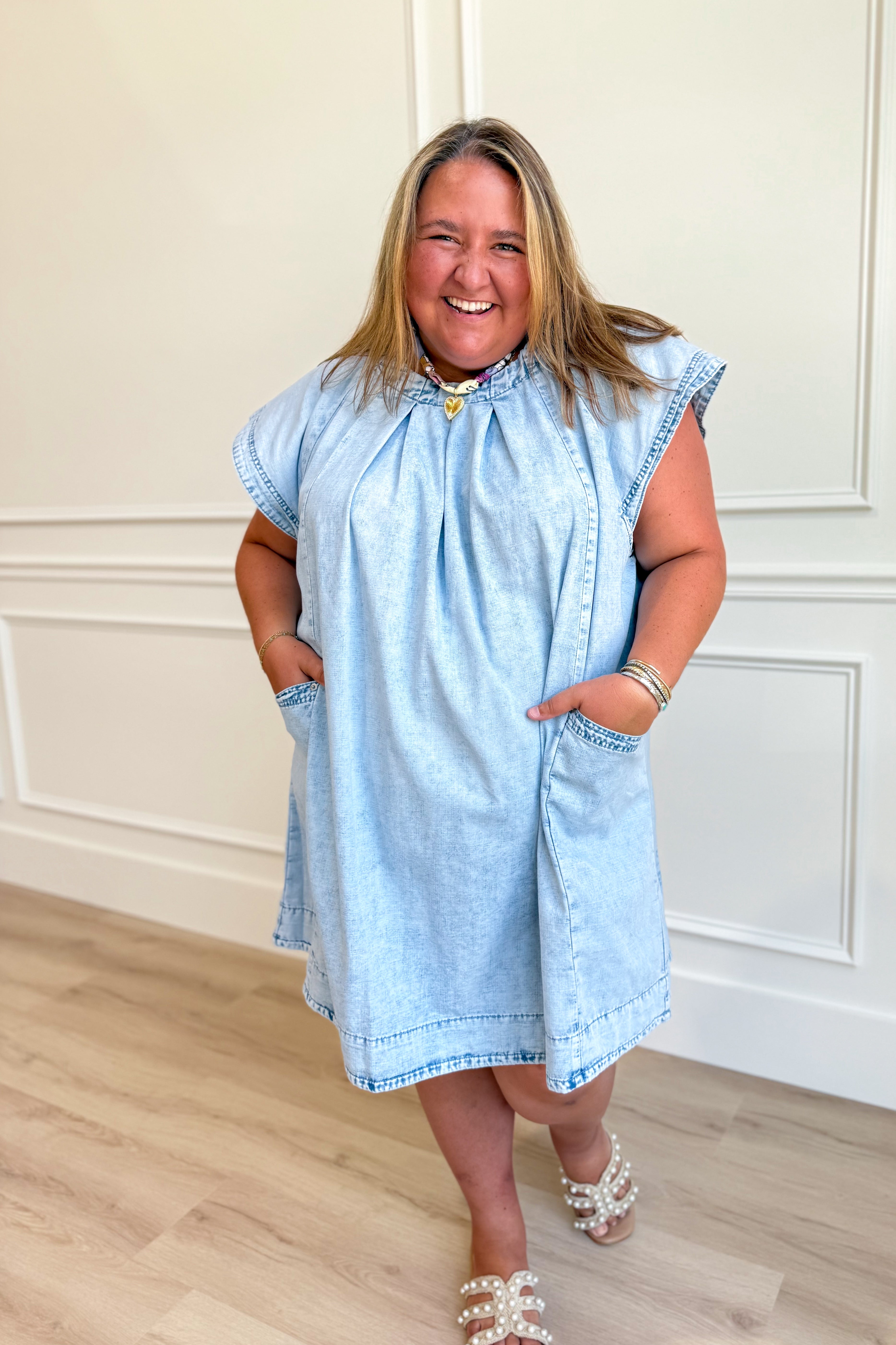 Scarlett Raglan Sleeve Pleated Dress - Be You Boutique