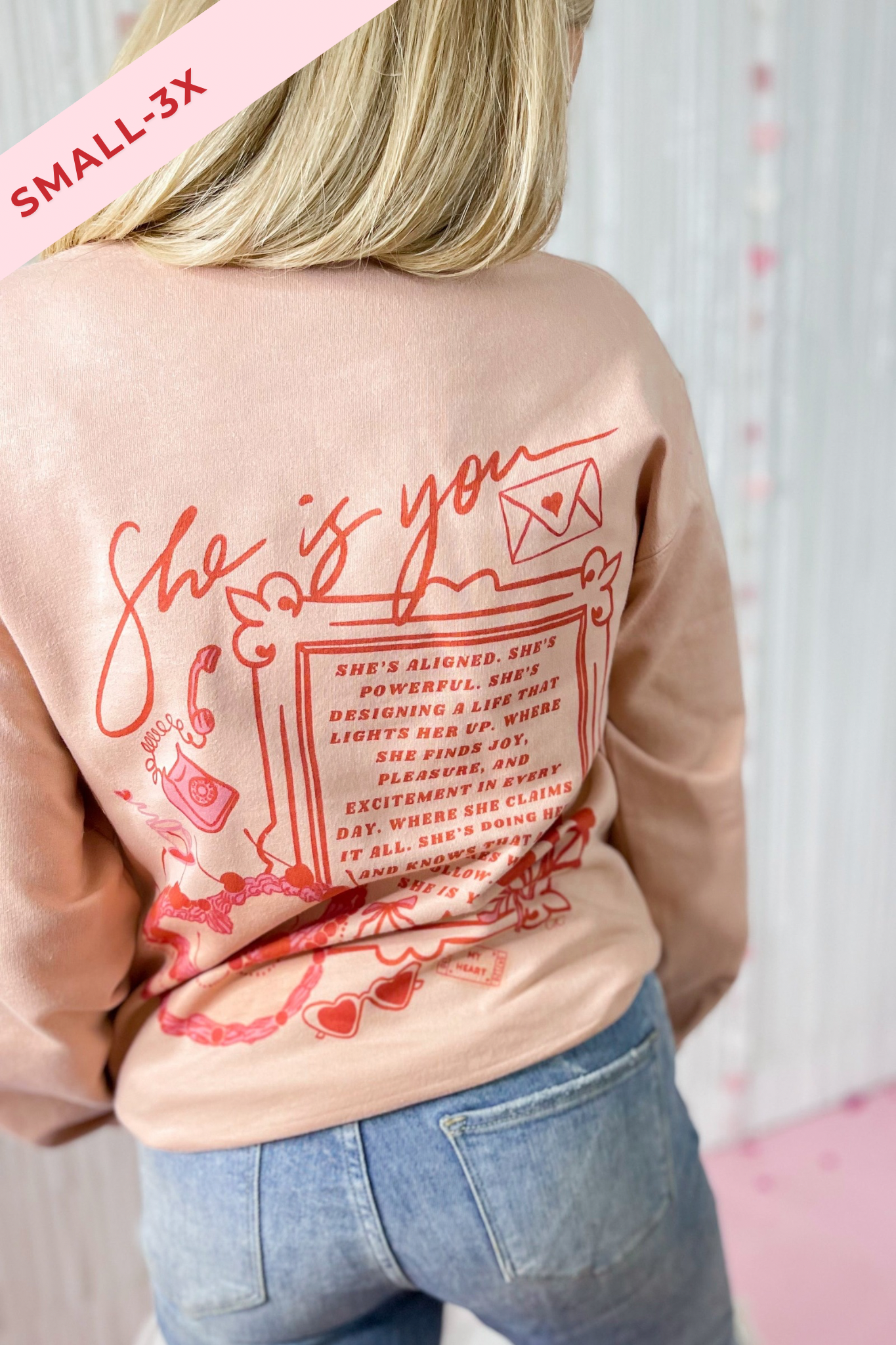 She Is You Valentine Long Sleeve Graphic Sweatshirt *FINAL SALE* - Be You Boutique