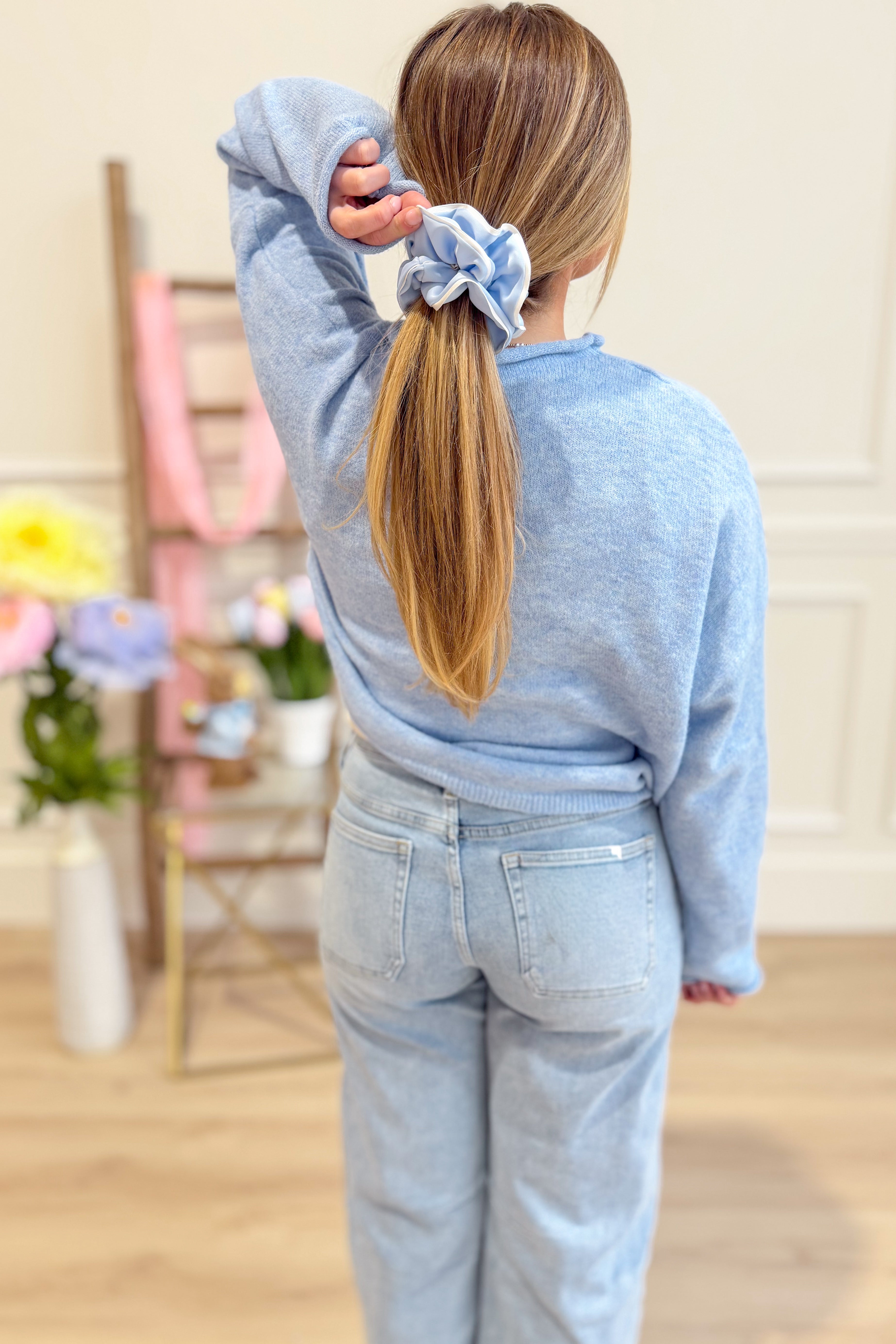 Luna Sky Blue Button Down Cardigan Top - Be You Boutique