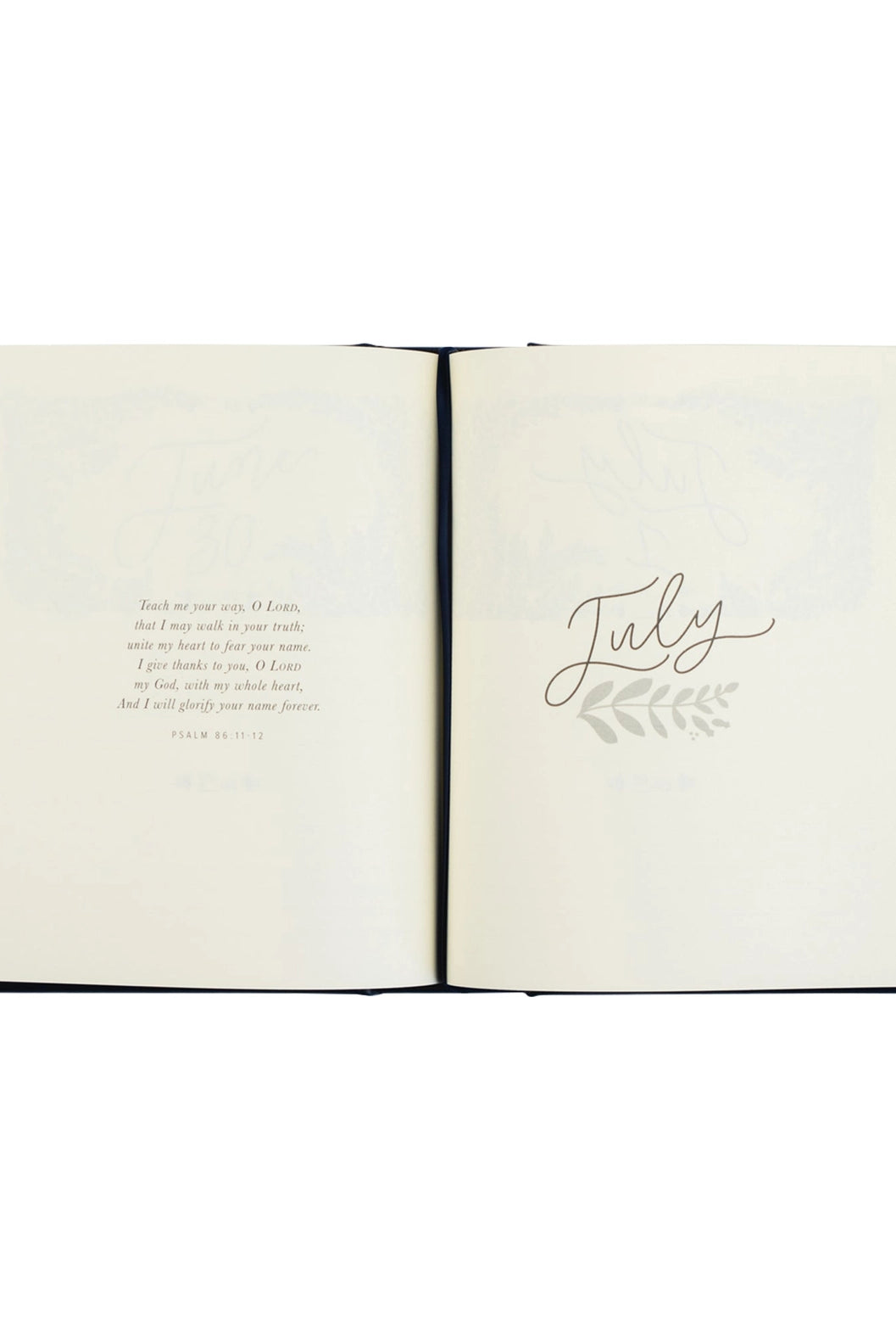 Prayer journal titled "One Thing I Ask" by HOSANNA REVIVAL, featuring a peaceful cover design and lined pages for reflection.