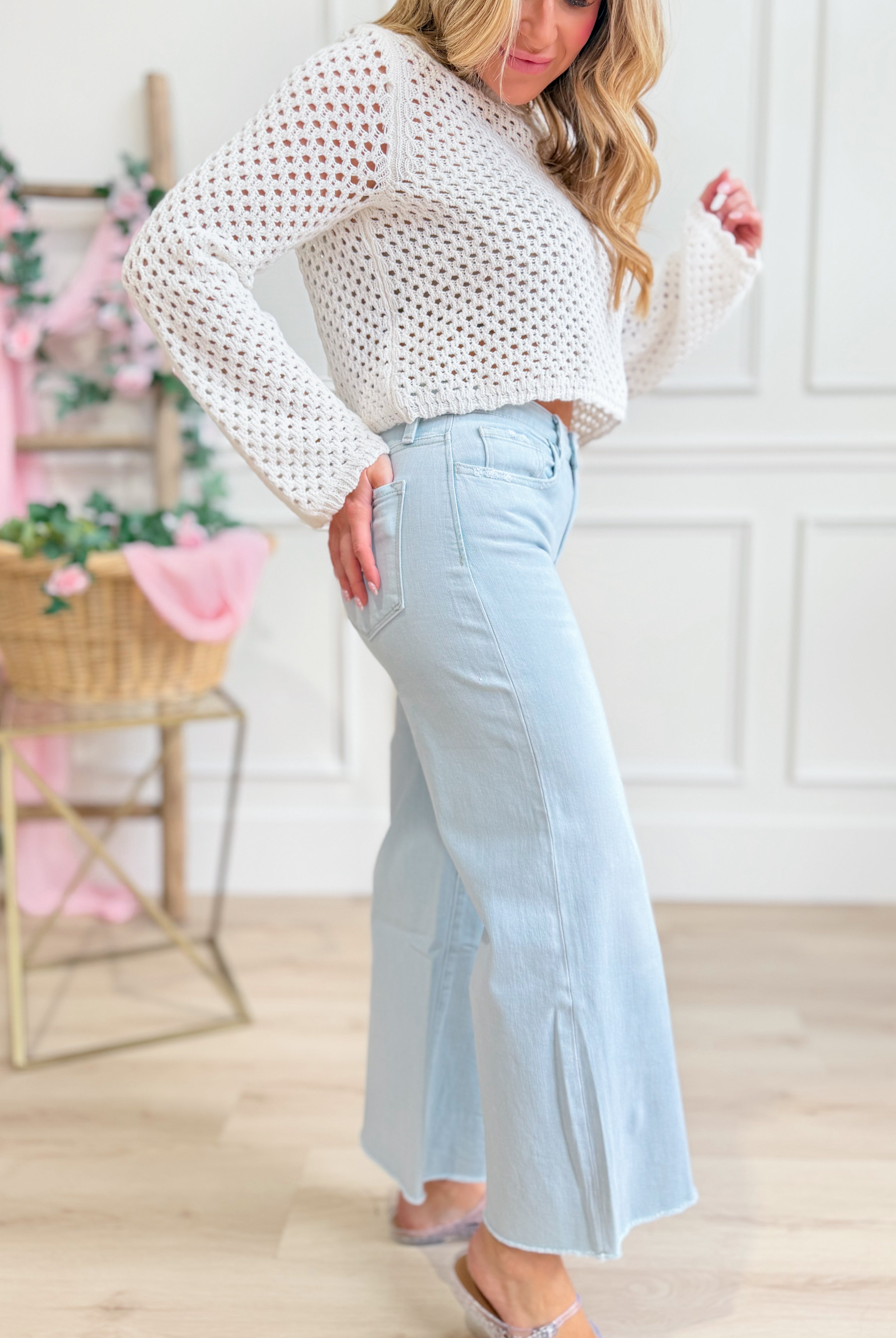 Vervet Olivia high-rise wide-leg jeans from 146 Core Jeans collection, denim fabric, styled with a relaxed fit.