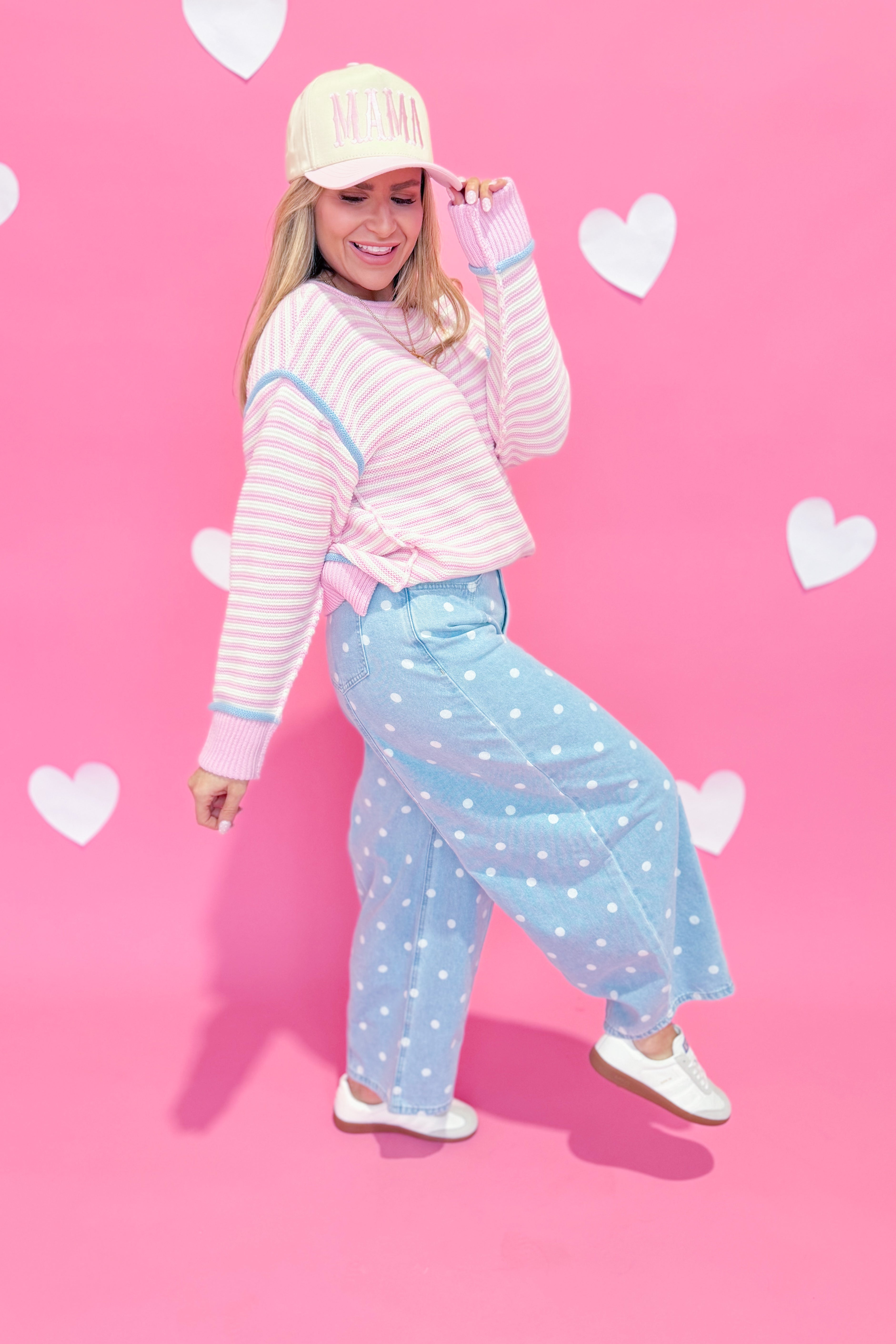 Cupid Polka Dot Barrel Jean - Be You Boutique