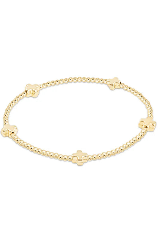 Enewton 2mm Signature Cross Small Gold Pattern Bracelet - Be You Boutique