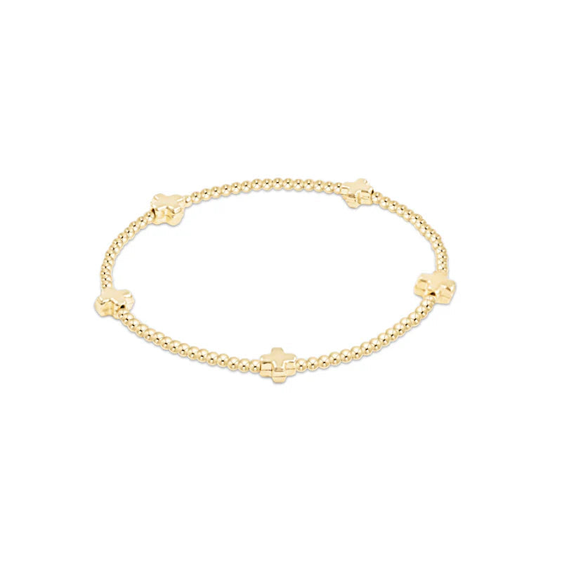 Enewton 2mm Signature Cross Small Gold Pattern Bracelet - Be You Boutique