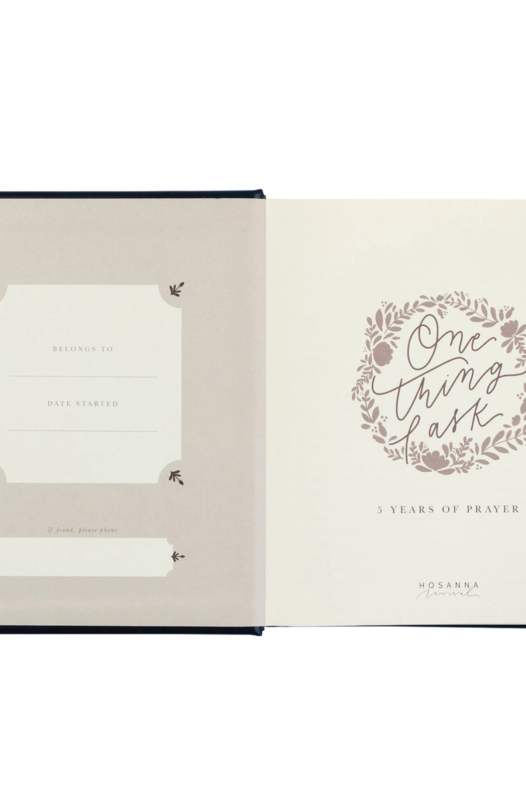 HOSANNA REVIVAL prayer journal titled "One Thing I Ask" with elegant cover design, part of 218 other accessories collection.